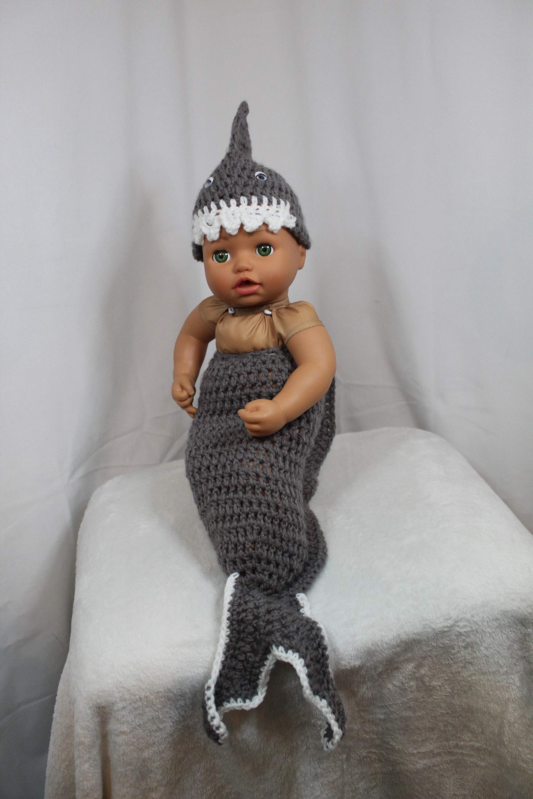 Adorable Crochet Baby Shark Costume - Handmade Soft Yarn Outfit for Infants & Toddlers - Perfect for Halloween, Birthday Parties & Photo Shoots