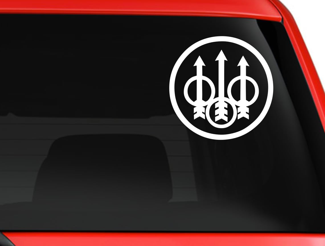 Firearms Logo Vinyl Decal Sticker - White (5 Pack) for Laptop, Tablet, Skateboard, Car Windows - Perfect for Personalizing Devices & Vehicles