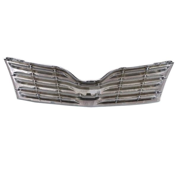 09-12 Toyota Venza 2.7L & 3.5L Front Grille Assembly - Satin Chrome Finish (No Emblem) | Perfect Replacement for Damaged or Upgraded Grilles