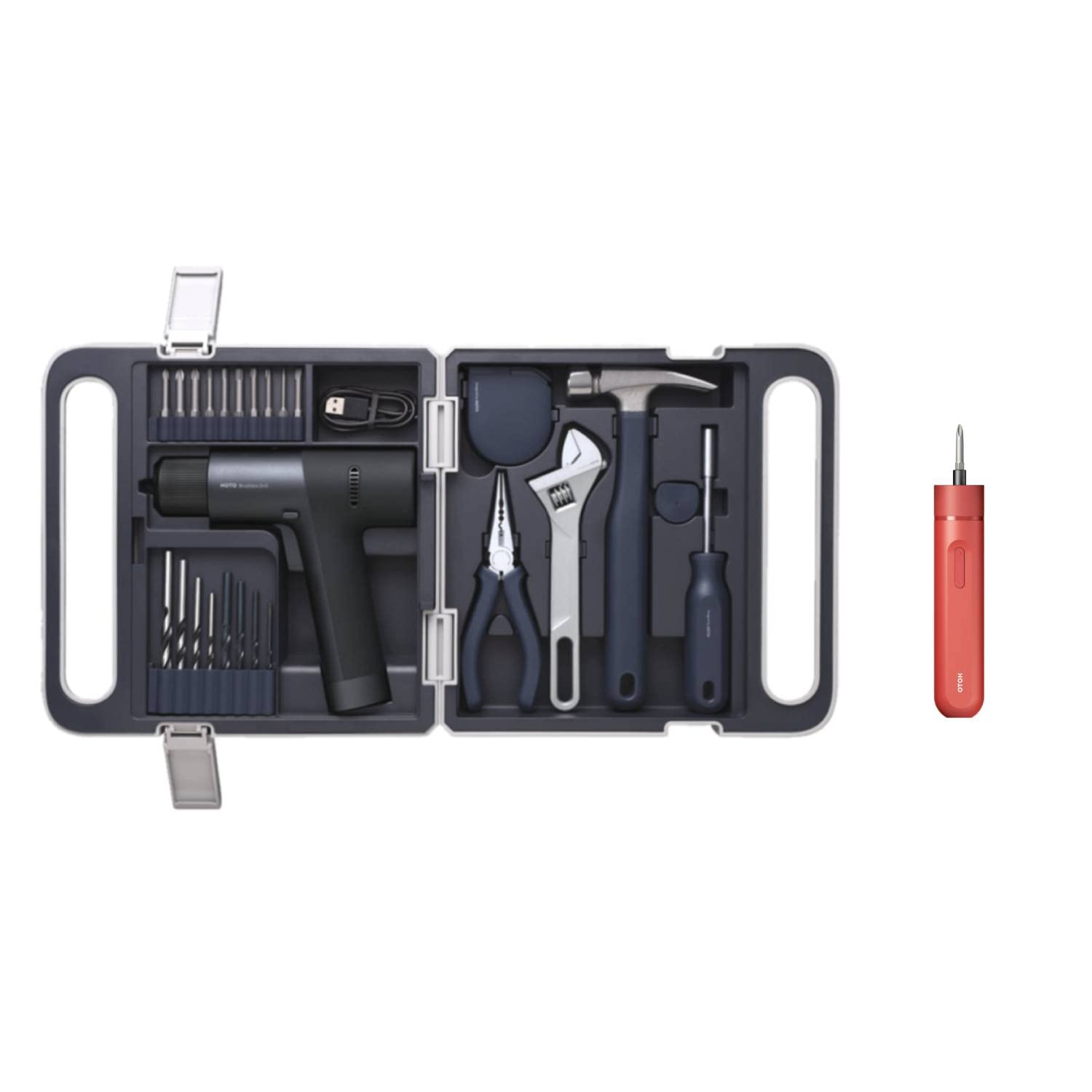 HOTO 12V Cordless Brushless Drill & 3.6V Electric Screwdriver Combo Kit - Perfect for DIY Home Projects, Furniture Assembly, and Professional Construction Work