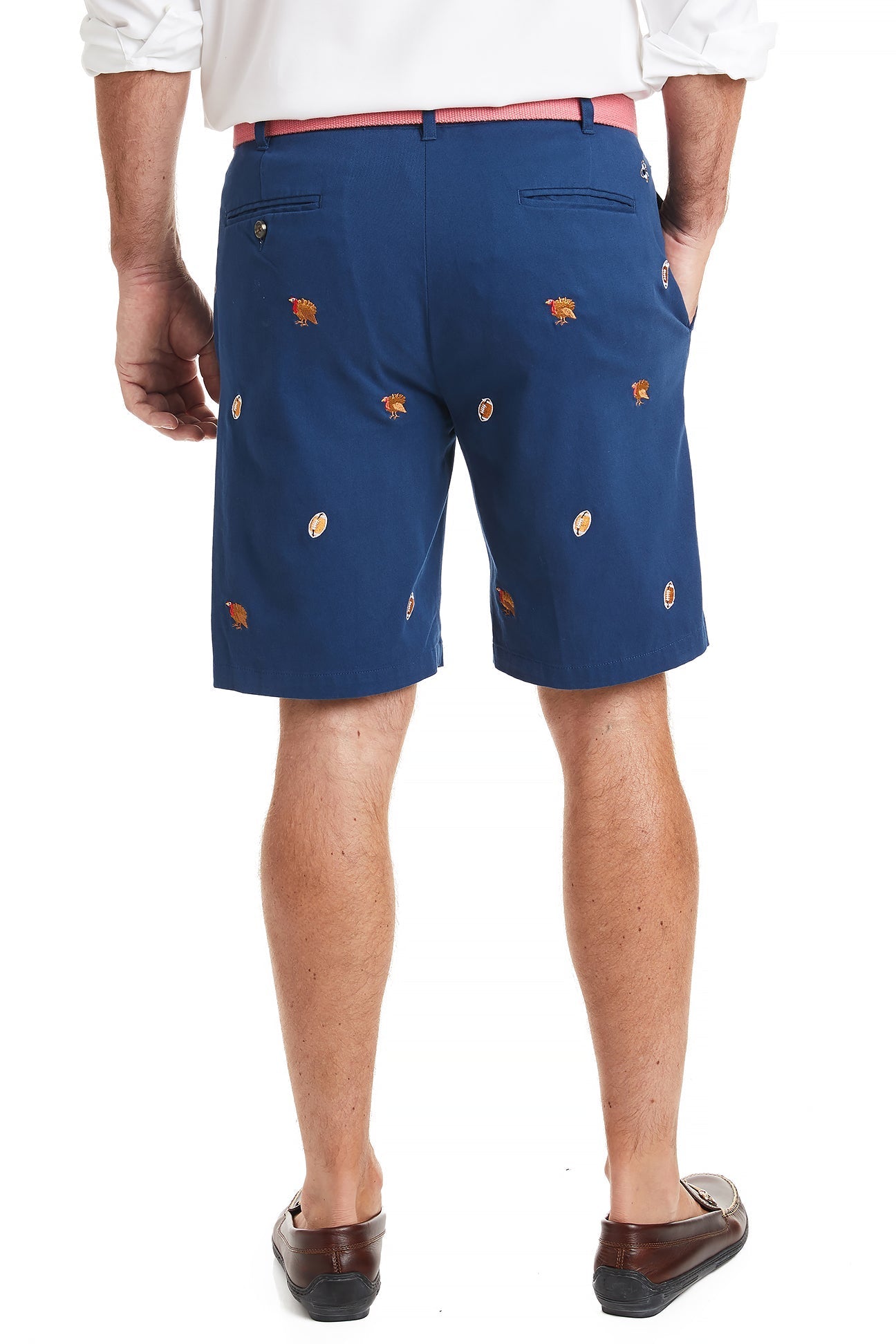 Cisco Short Nantucket Navy with Turkey & Football - Comfortable Casual Shorts for Men, Perfect for Thanksgiving Gatherings & Football Game Days