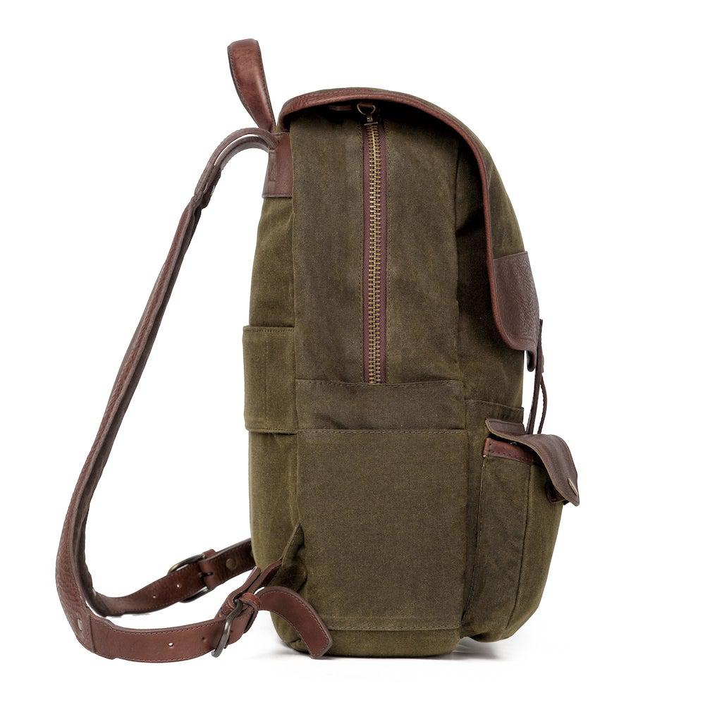 Durable Waxed Canvas Backpack for Men & Women - Water-Resistant Vintage Style Laptop Bag for Travel, Hiking & Everyday Use