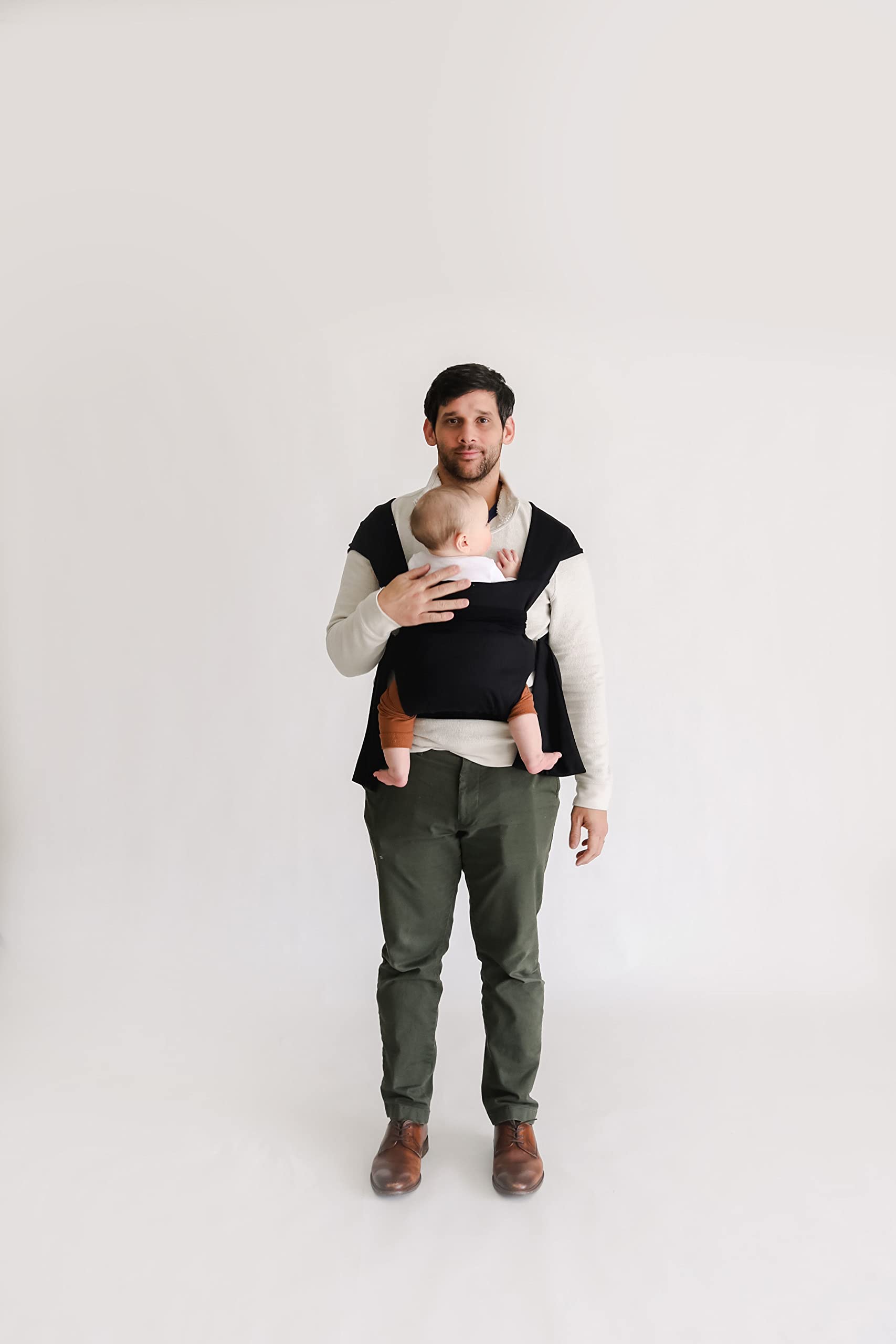 Lalabu Simple Baby Wrap - No-Tie, Comfortable & Easy-to-Use Infant Carrier for 3 Months to 2 Years (Pure Black) | Perfect for Hands-Free Parenting, Errands & Bonding with Your Newborn
