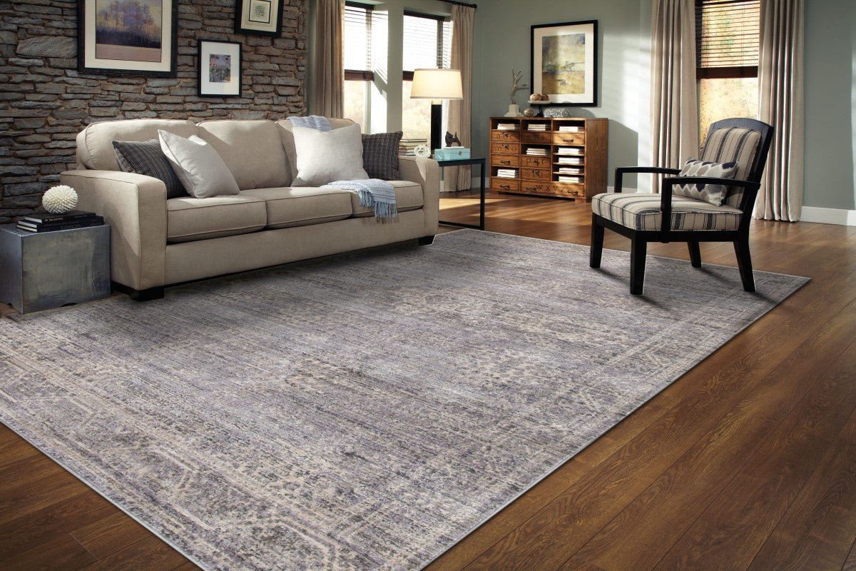 8x11 Area Rug - Soft Modern Grey Ivory Beige Non-Slip Living Room Rug - Perfect for Bedroom, Living Room & Home Decor