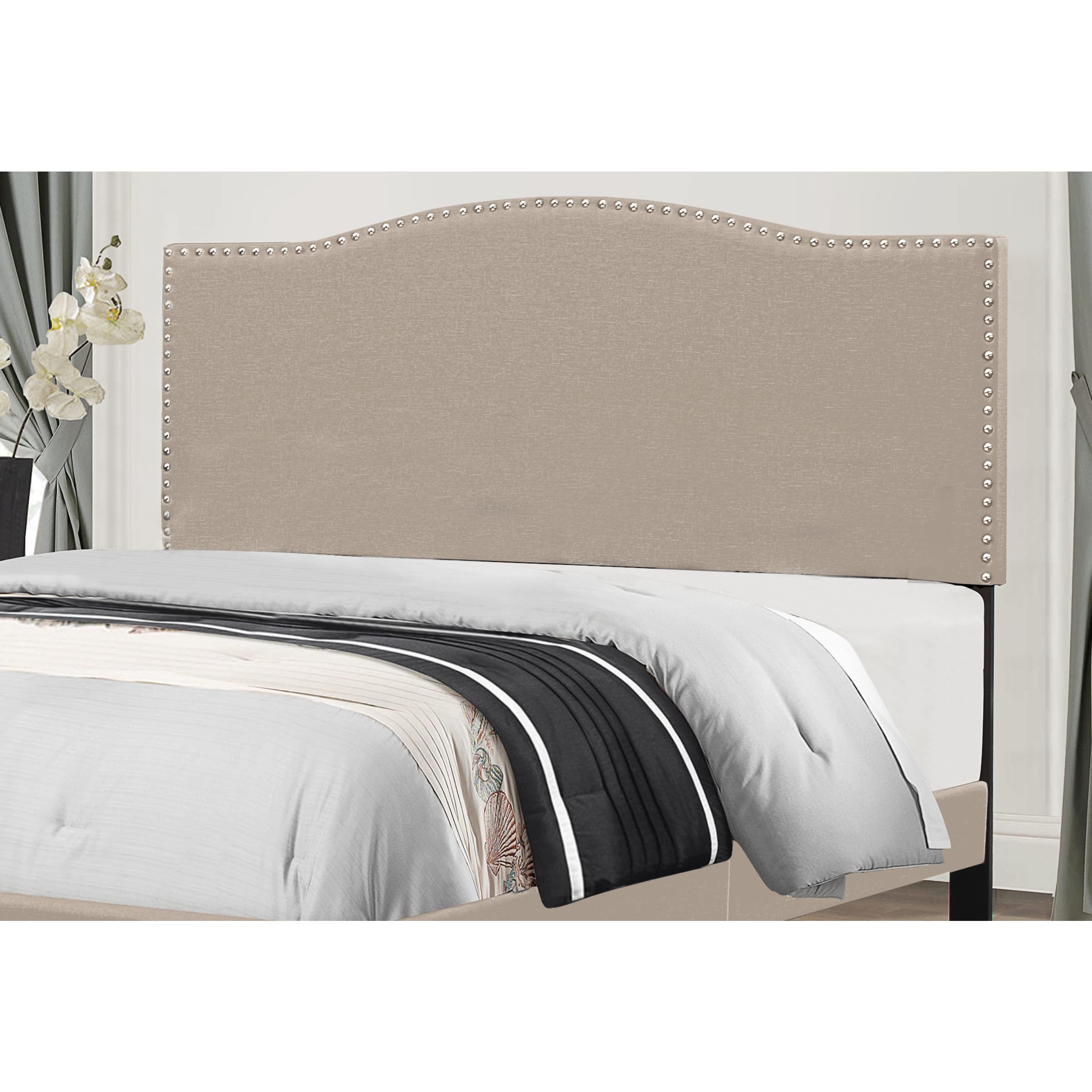 Hillsdale Furniture Kiley Upholstered Headboard with Frame - Full/Queen Size in Fog Gray - Perfect for Bedroom Makeover & Cozy Home Decor