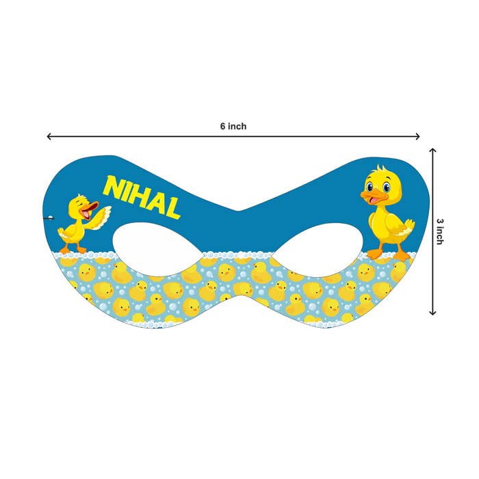 Personalized Duck Theme Birthday Eye Mask with Baby Name - Cute Duck Party Decorations for Baby Showers, Birthday Parties & Themed Events