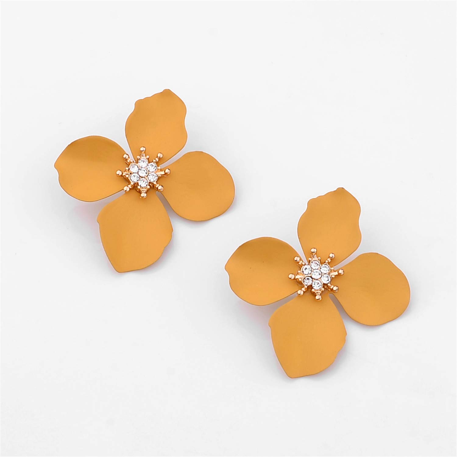 Nicole Miller New York Leaf Flower Crystal Stud Earrings – Elegant Sparkling Jewelry for Women, Perfect for Parties, Weddings & Special Occasions