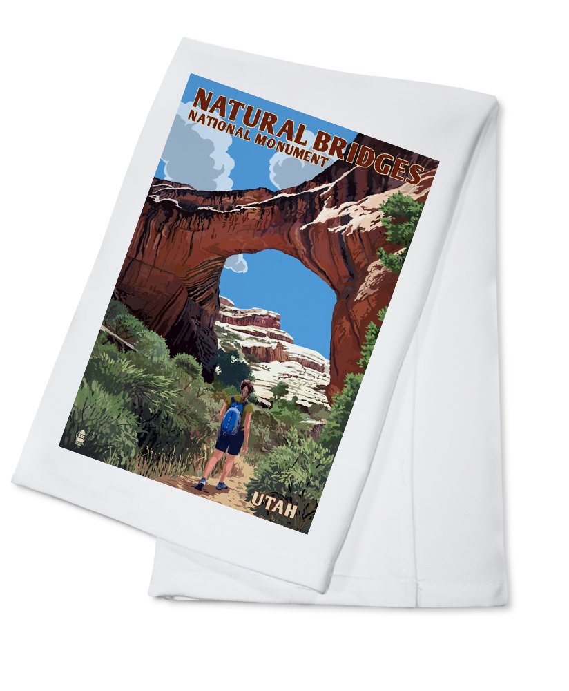 Natural Cotton Tea Towel - Sipapu Bridge at Utah's Natural Bridges National Monument - Decorative Hand Towel for Kitchen & Home Decor - Perfect for Dish Drying, Gift Giving & Farmhouse Style Decor