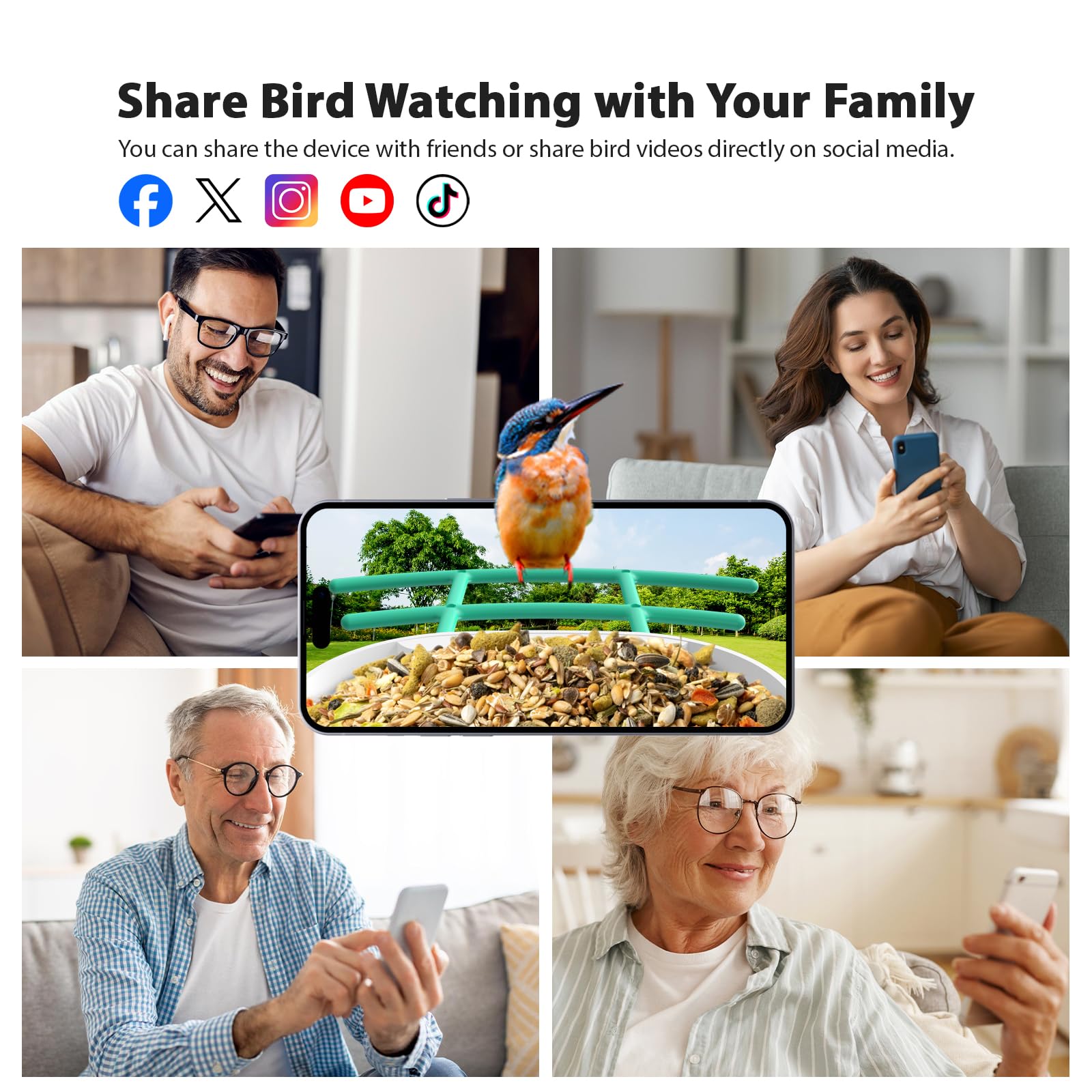 WUIPET Wireless Outdoor Bird Feeder with Camera - Solar Powered, Auto Video Recording & Instant Alerts - Perfect Gift for Bird Lovers (Orange, WP02) - Ideal for Backyard Birdwatching & Wildlife Monitoring
