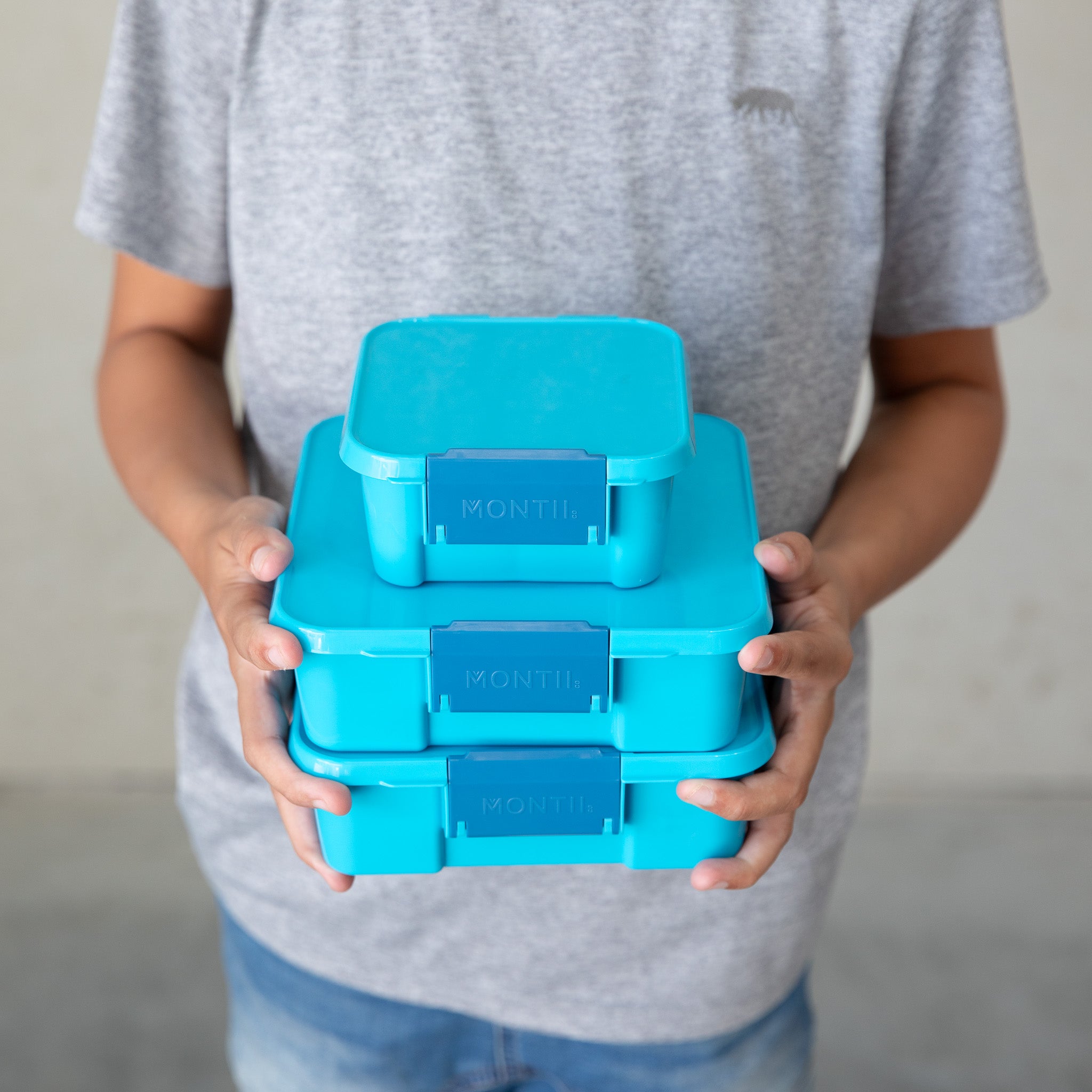 Montii.Co Bento 5 Coastal Lunch Box - Insulated Bento Box for Adults & Kids, Leak-Proof Meal Prep Container for Work, School & Picnics