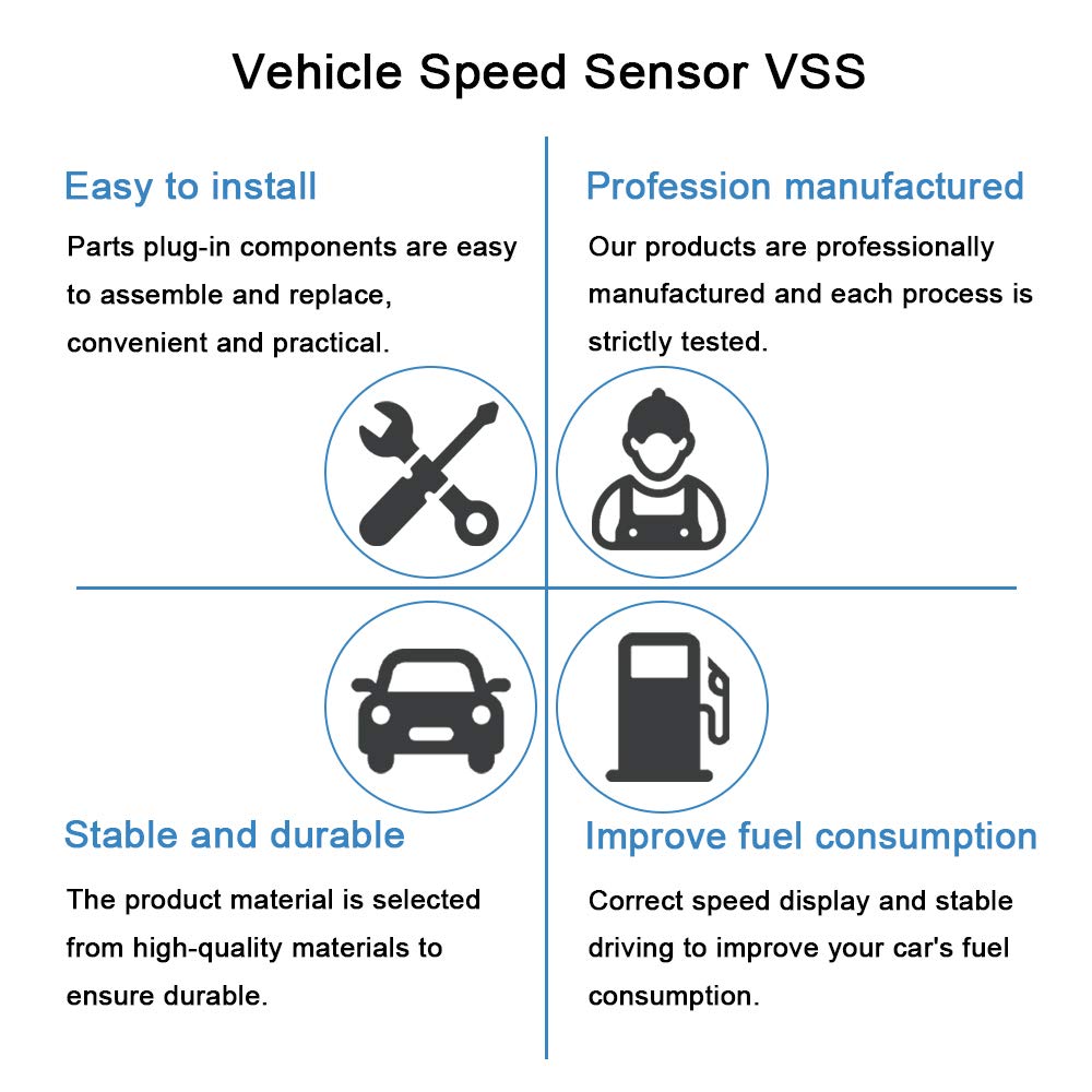 ECCPP Vehicle Speed Sensor Compatible with Chevrolet Prizm, Geo Prizm, Lexus ES300/LX470, Pontiac Vibe, Toyota 4Runner/Camry/Celica/Corolla/Echo - Replaces 83181-12020 SU6217 GEGT7610-28 (3-Pin) - Perfect for Smooth Gear Shifting & Accurate Speedometer Readings