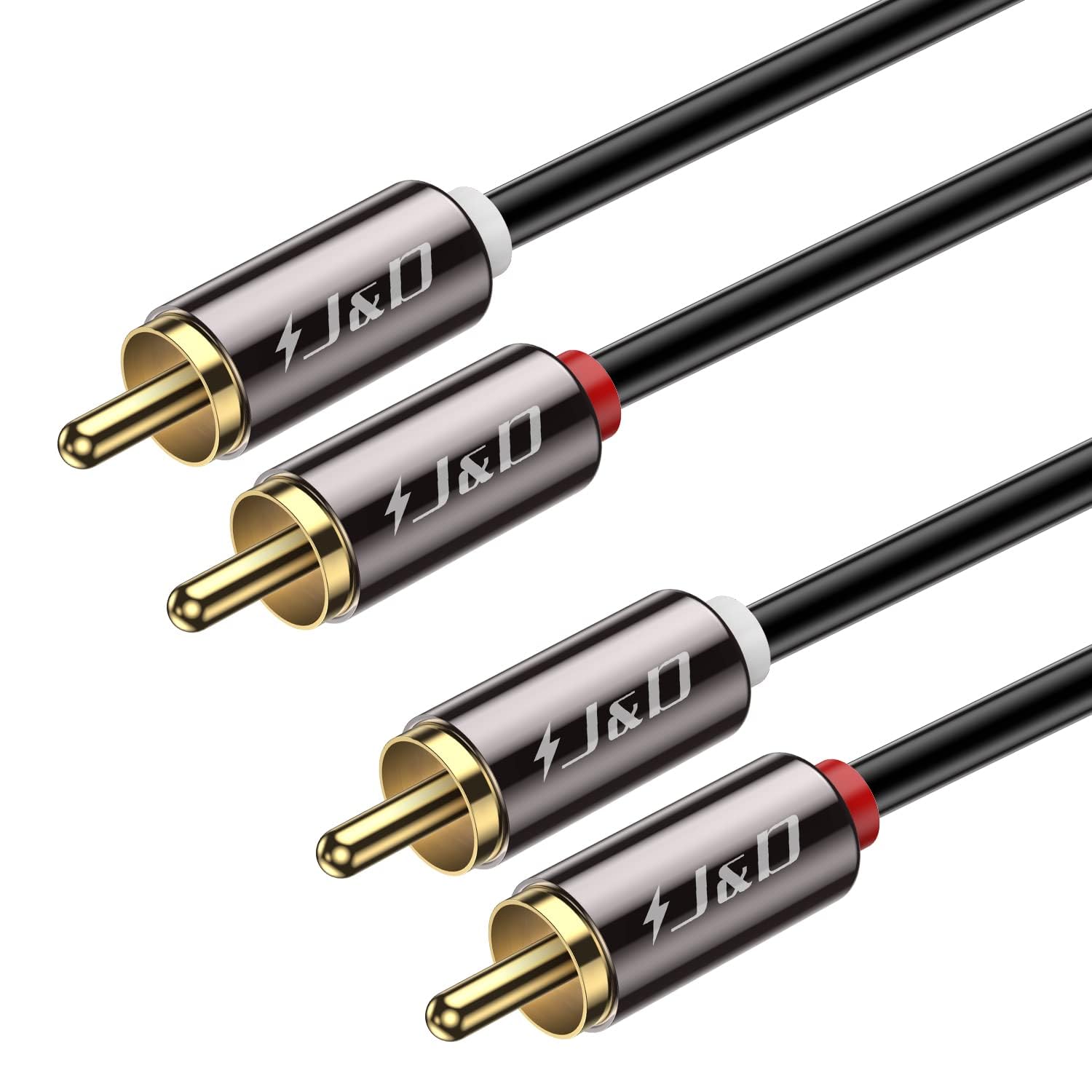 Premium Gold-Plated 2RCA Male to 2RCA Male Stereo Audio Cable - 6 Feet (1.8m) High-Quality Copper Shell for Crystal Clear Sound - Perfect for Home Theater, Hi-Fi Systems, and Audio Equipment Connections