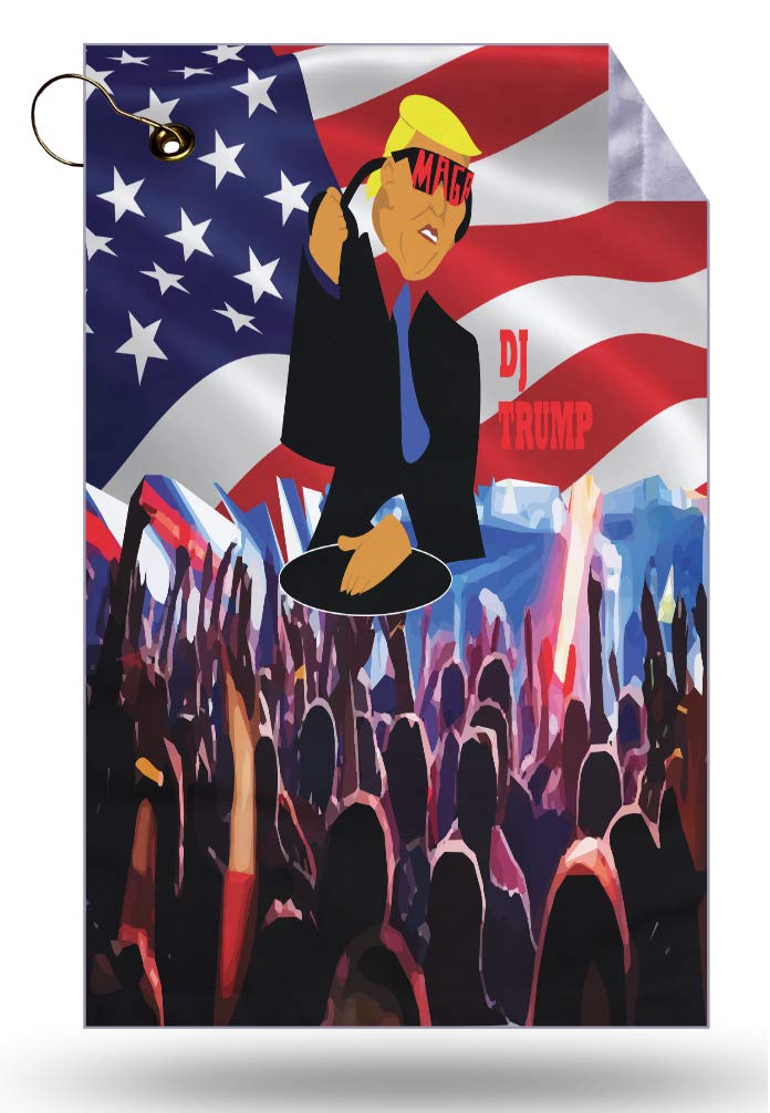 Trump MAGA Golf Towel - 11x18 Microfiber Velour with Grommet & Clip - Perfect for Golf Bags, Raves & Patriotic Events | Sorem Designs