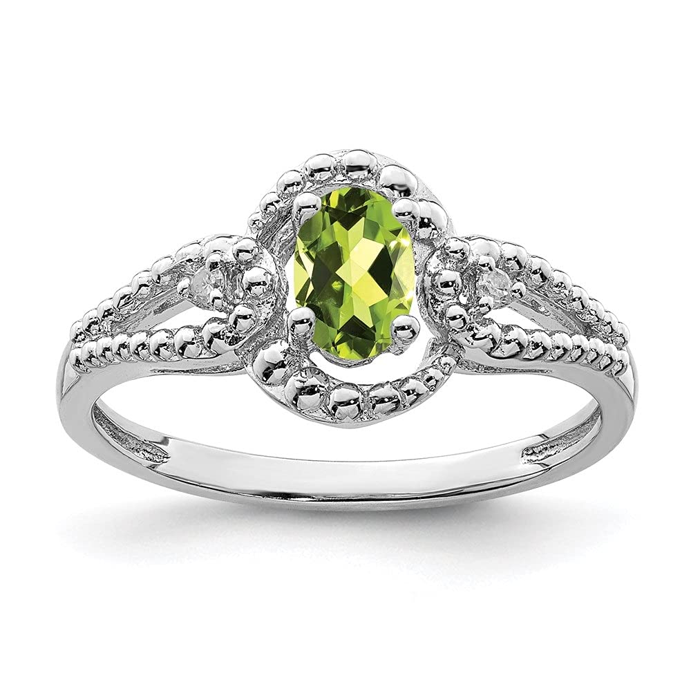 0.59ct Oval Cut Peridot & Diamond Accent Engagement Ring - 14K Gold Wedding Band for Women, Perfect Proposal Gift for Anniversary & Valentine's Day