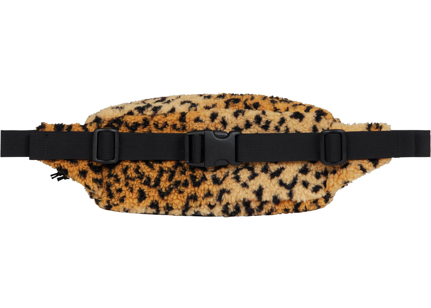 Supreme Leopard Print Fleece Waist Bag - Yellow Crossbody Fanny Pack for Men & Women - Perfect for Travel, Hiking, and Outdoor Adventures