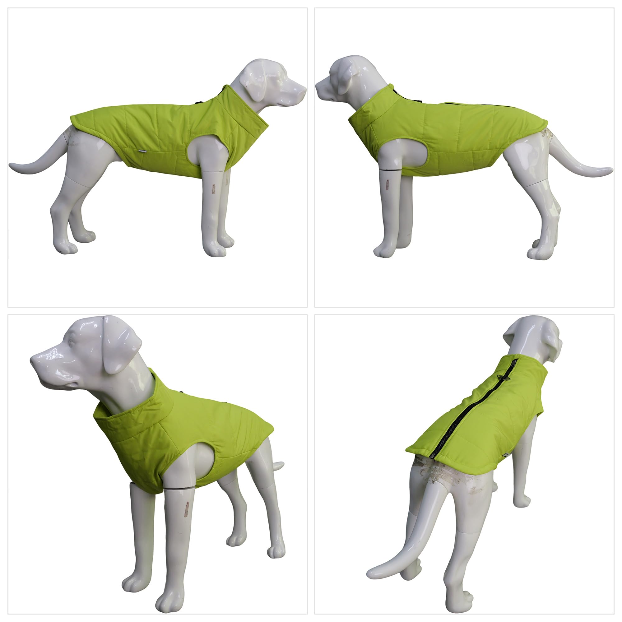 Waterproof Ultra Warm Dog Winter Vest with Cotton Lining - Windproof Zippered Jacket for Small, Medium & Large Dogs | Breathable Soft Dog Coat in Green XXXL | Perfect for Cold Weather Walks & Outdoor Adventures
