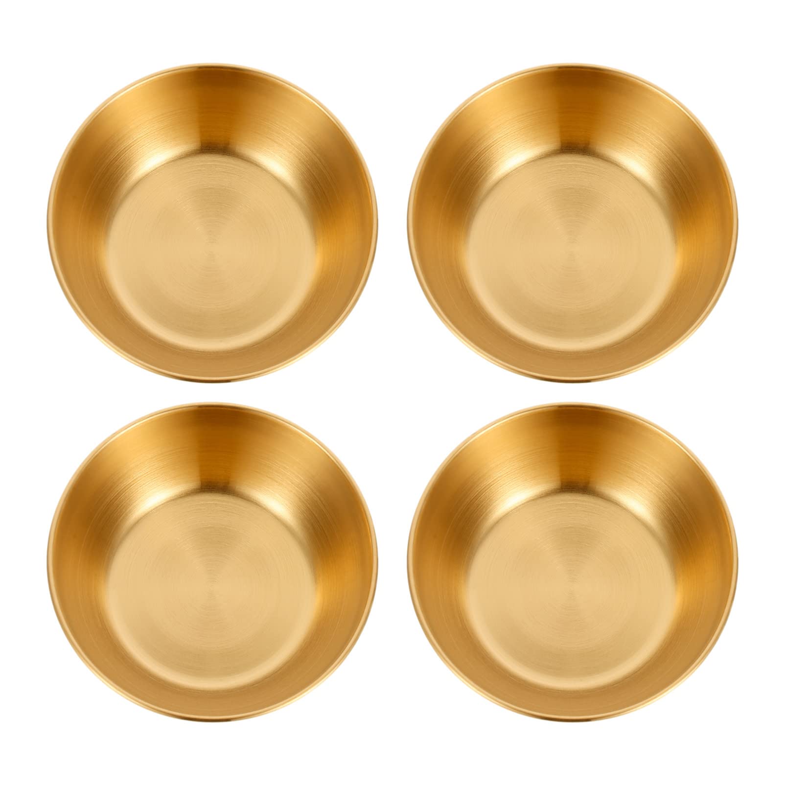 Stainless Steel Sauce Dishes - 4pcs Mini Appetizer Plates, Round Seasoning Dishes & Sushi Dipping Bowls for Spices, Condiments, Side Dishes, Salad Dressing - Perfect for Parties, Sushi Nights & Home Dining