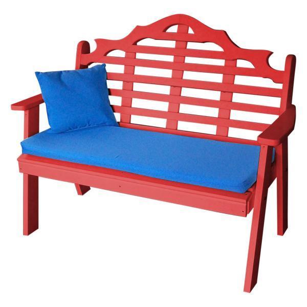 A & L Furniture Poly Marlboro Garden Bench - Outdoor Patio Seating for Garden, Backyard, and Porch - Durable Weather-Resistant Polyethylene Bench