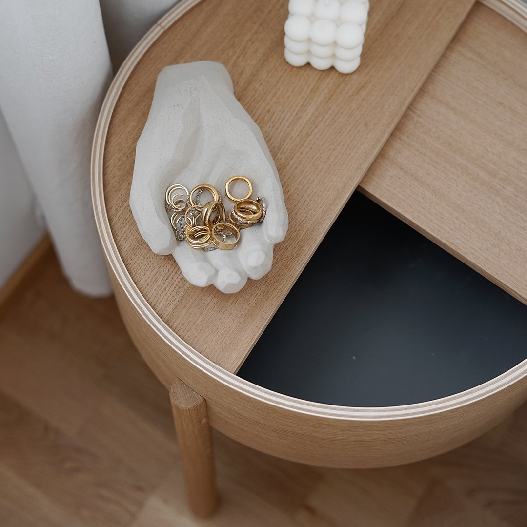 Modern Arc Coffee Table - Mid Century Design Glass Top Living Room Furniture for Small Spaces - Perfect for Apartments, Lounges & Home Decor