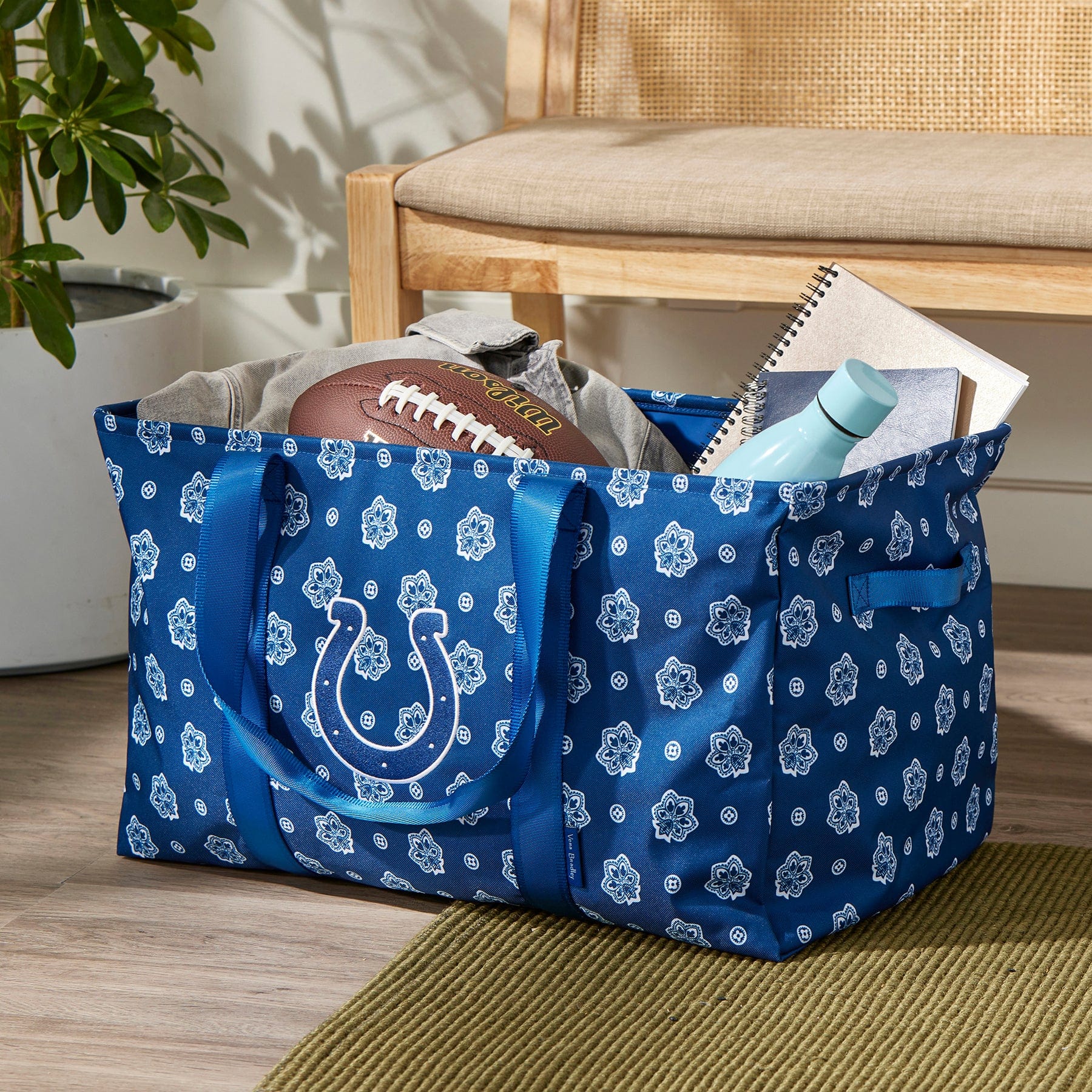 NFL Large Car Tote Bag - Spacious Multi-Purpose Organizer for Sports Gear, Groceries & Travel Essentials - Perfect for NFL Fans, Road Trips & Game Day Tailgating