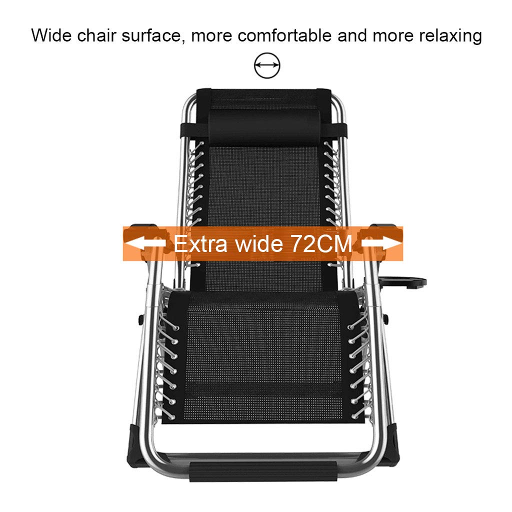 Zero Gravity Reclining Beach Chair - Wide Lightweight Folding Lounge Chair with Headrest & Pillows - Outdoor Camping, Backyard, Patio, Poolside Relaxation Chair