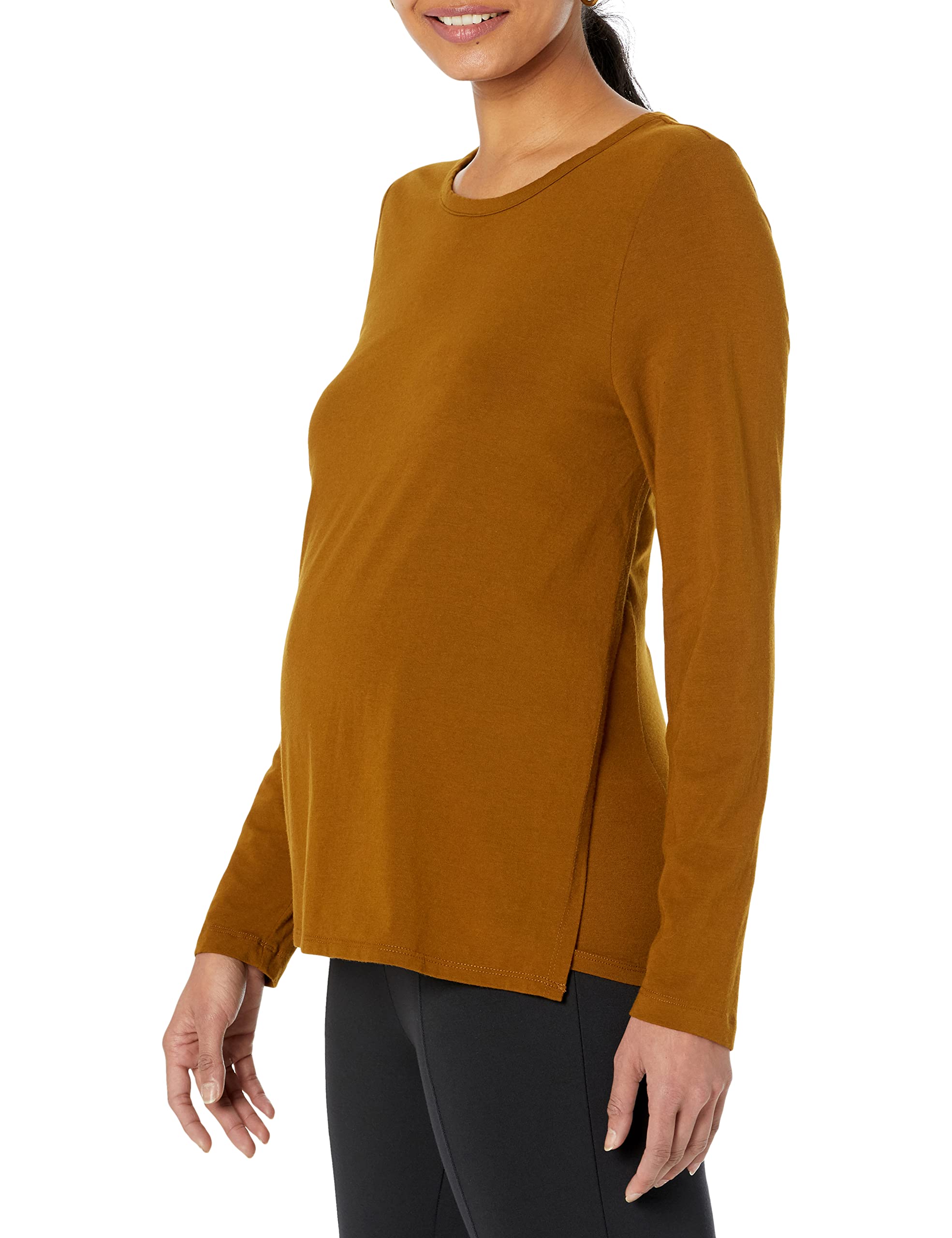 Amazon Essentials Women's Nursing T-Shirt - Soft Cotton Maternity Top for Breastfeeding Moms | Comfortable & Stretchy for Everyday Wear | Perfect for Nursing, Lounging & Running Errands