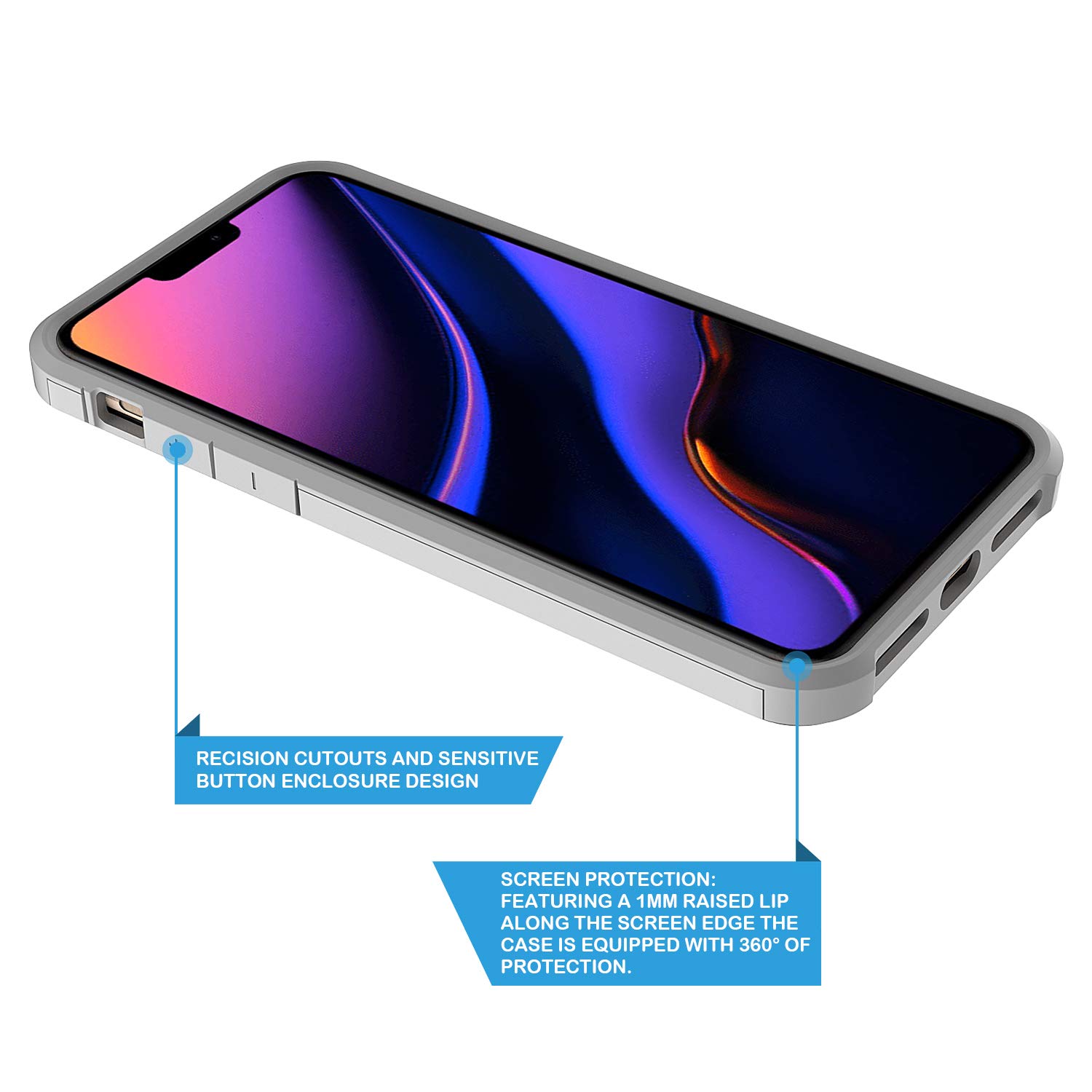 Rosebono iPhone 12 Pro Max Case - Slim Hybrid Dual Layer Shockproof Hard Cover with Fashionable Marble Design | Cute Colorful Silicone Skin Armor Case | Perfect for Everyday Protection & Style (White Marble)