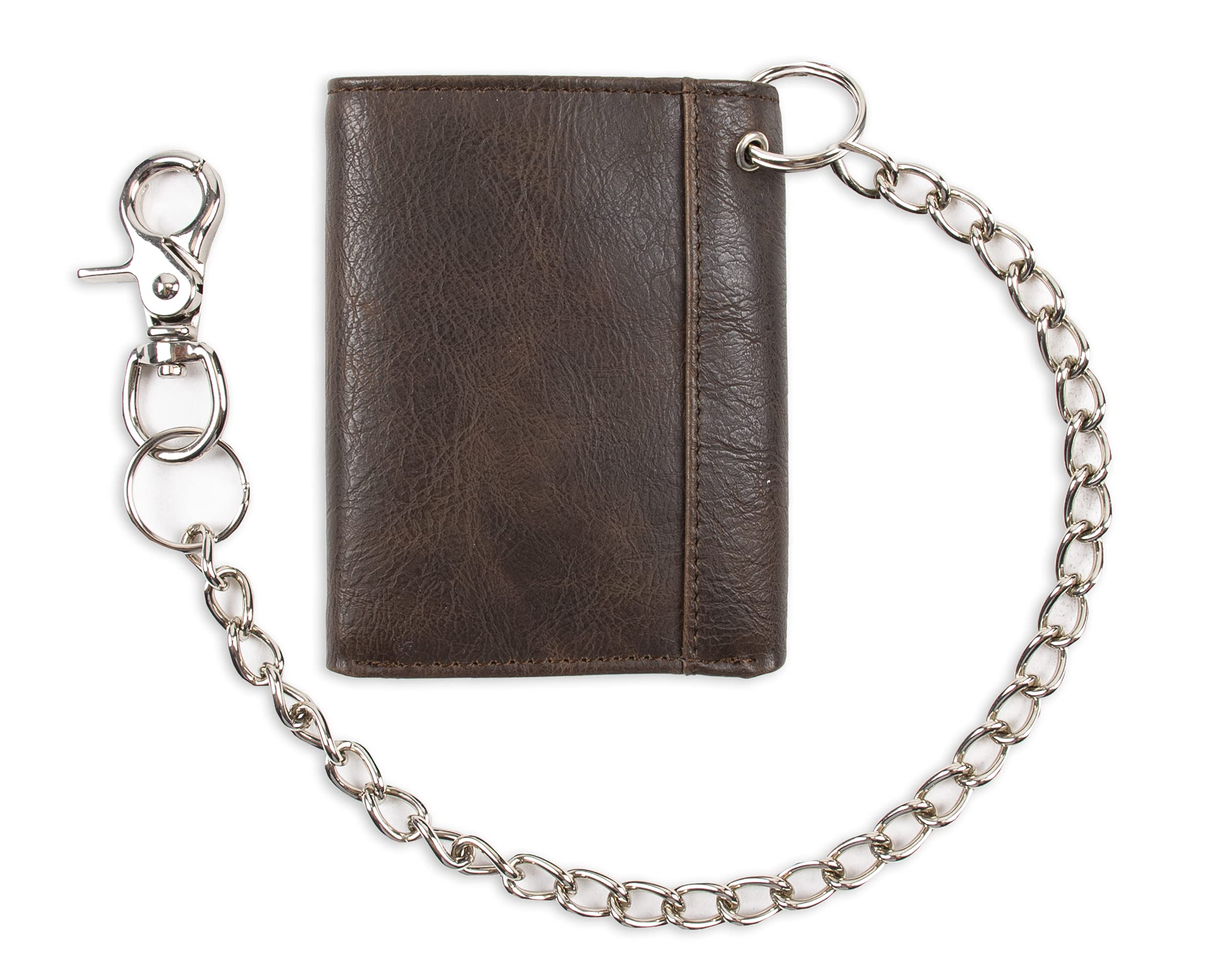 Dickies Men's Leather Trifold Wallet - Genuine Brown Leather RFID Blocking Bifold Wallet for Men - Perfect for Everyday Use, Travel & Business