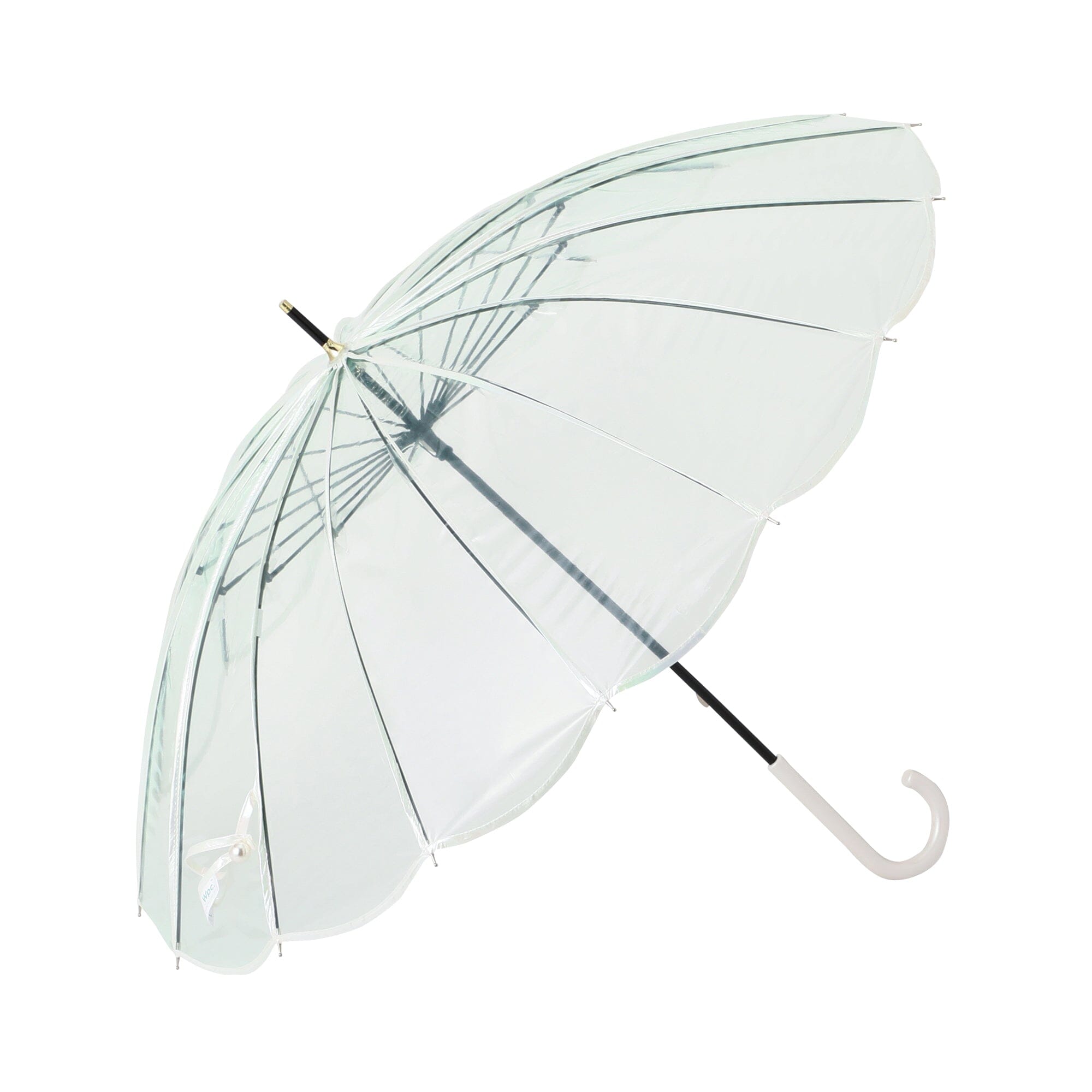 Mermaid Print Long Umbrella - 55cm Mint Green Waterproof Rain Umbrella for Women & Girls - Perfect for Beach, Pool, and Outdoor Activities