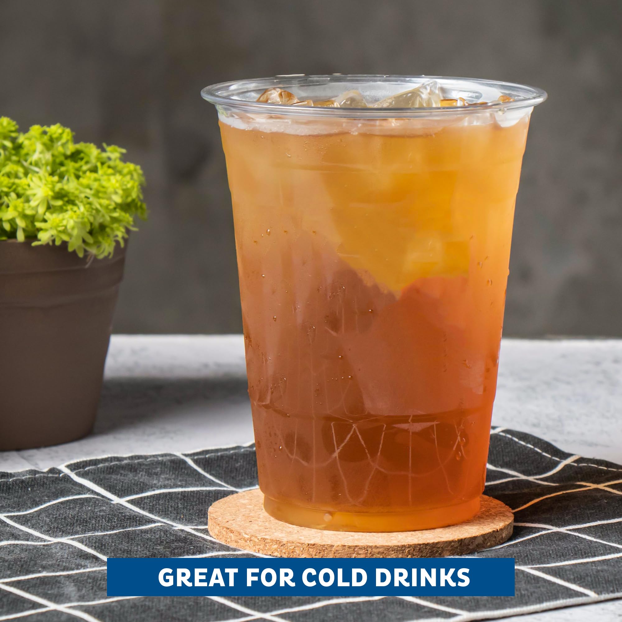 Freshware 12 oz Plastic Cups [1000-PCS] - Crystal Clear Disposable PET Cups for Cold Drinks, Soda, Juice & Party Beverages - Ideal for Weddings, BBQs, Picnics & Office Events