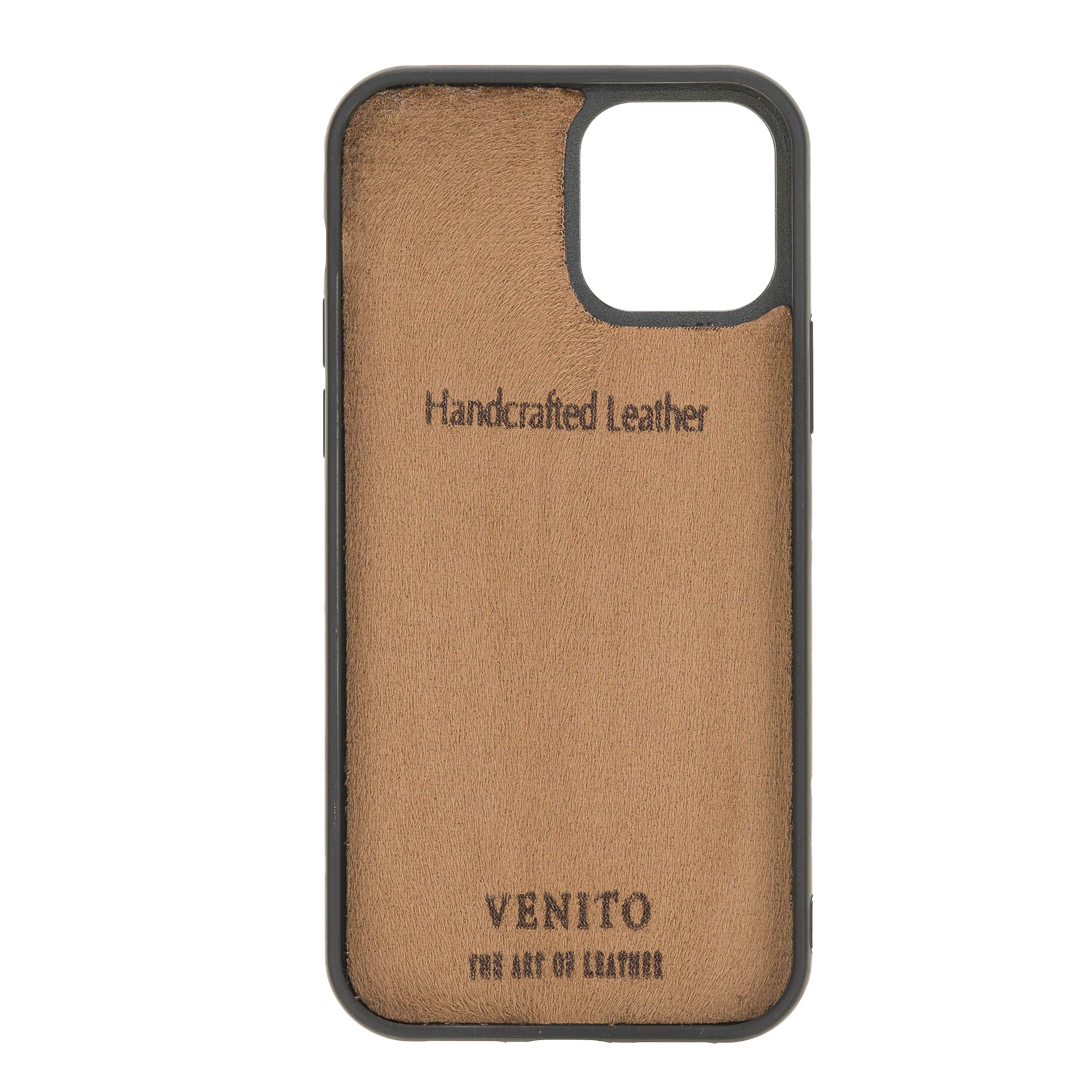 Venito Capri Leather Wallet Case for iPhone 12 Mini (5.4 inch) - RFID Blocking Protective Phone Cover with Card Slots & Padded Back - Slim Design for Everyday Use (Nude Pink)
