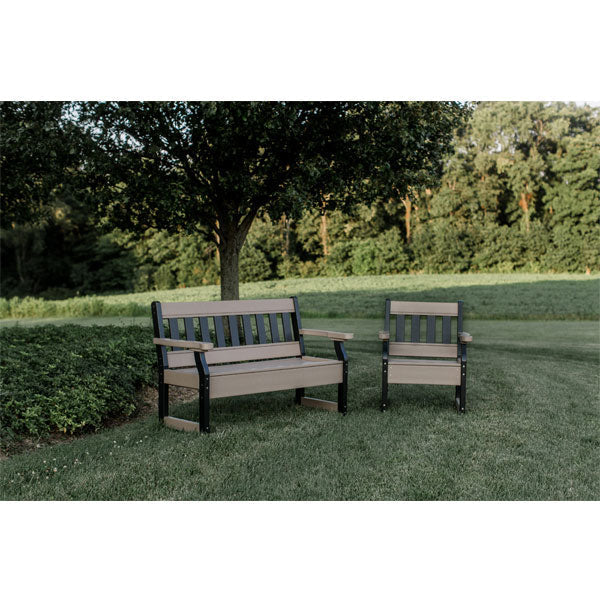Heritage 4ft. Recycled Plastic Outdoor Garden Bench - Durable Eco-Friendly Patio Seating for Backyard, Deck, and Park Use