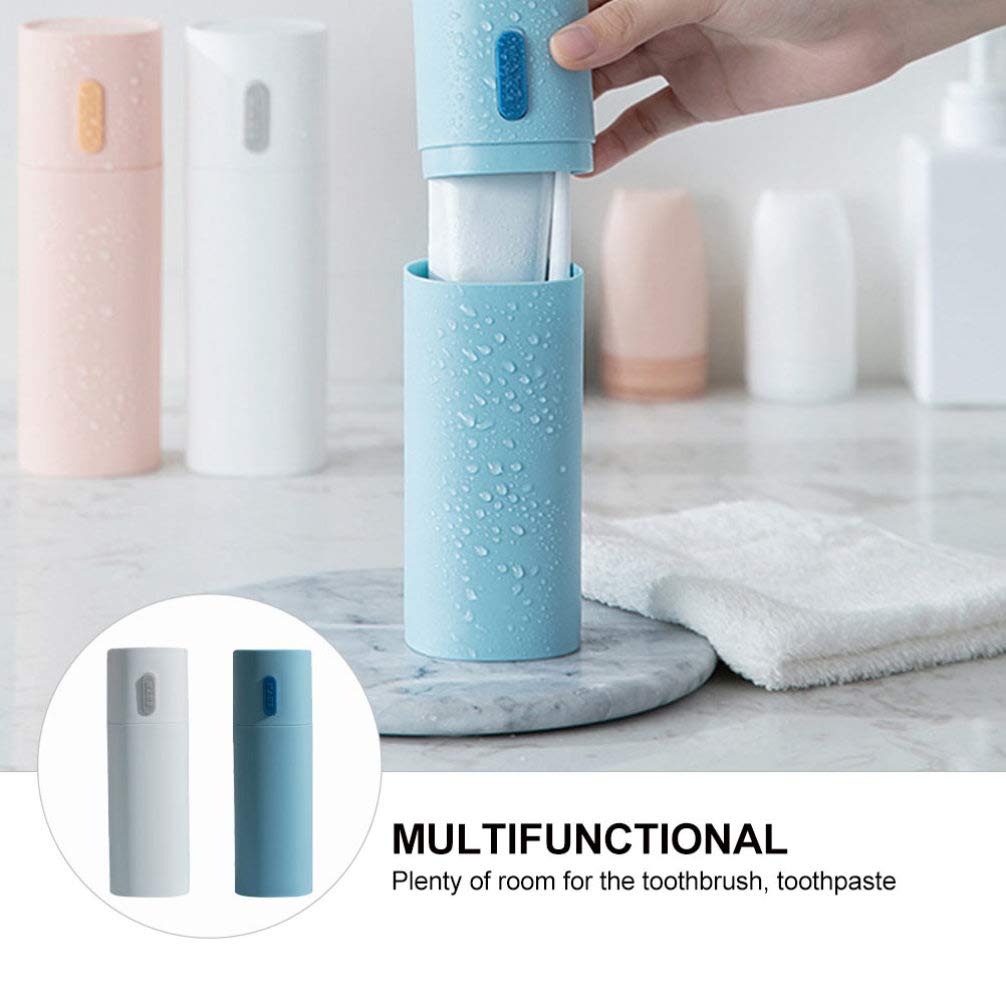 2-Pack Travel Toothbrush Holder Set with Toothpaste Case - Portable Dental Kit for Camping, Gym, and Business Trips - Compact Toothbrush Storage Case for On-the-Go Oral Care
