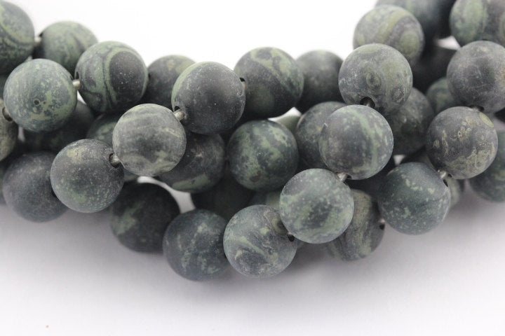 2.0mm Large Hole Kambaba Jasper Matte Round Beads - 8mm, 10mm, 15.5mm Strand for Jewelry Making, DIY Crafts, Bracelets & Necklaces - Natural Stone Beads for Boho Style Accessories