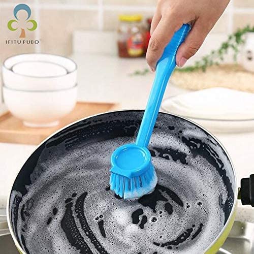 WorldCare® Hangable Soft Dishwashing Brush - Powerful Decontamination Scrubber for Pots, Pans & Dishes - Kitchen Cleaning Brush with Ergonomic Handle (1-Pack) - Perfect for Home, Restaurant & Camping Use