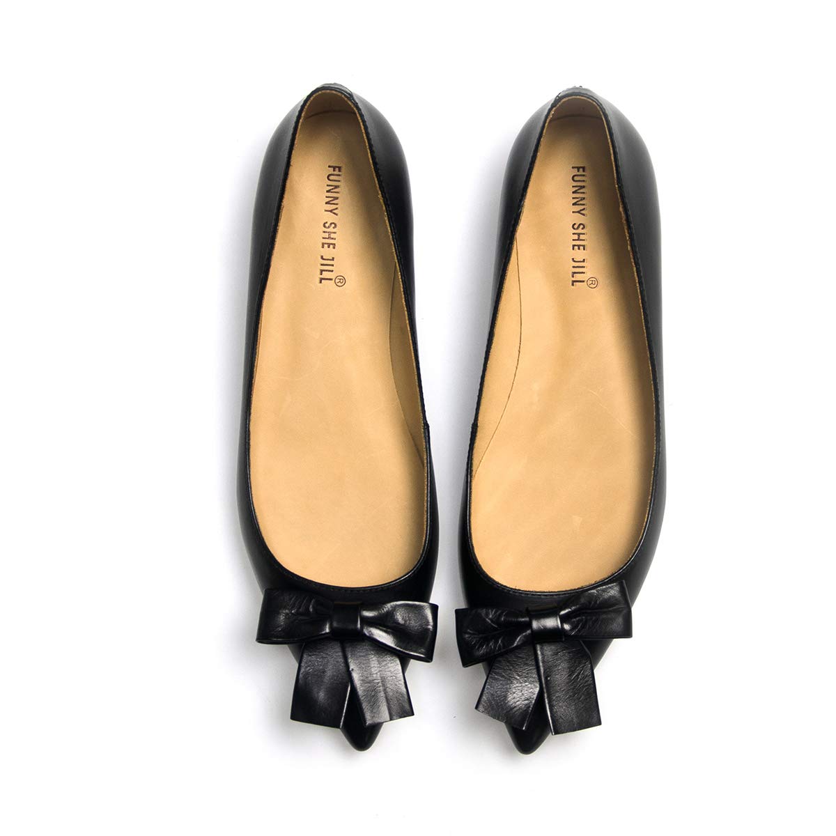 FSJ Women's Pointed Toe Flat Loafers - Comfortable Slip-On Bowknot Pumps with Block Low Heel for Office & Work Outfits | Perfect for Business Casual, Professional Wear & Daily Commute