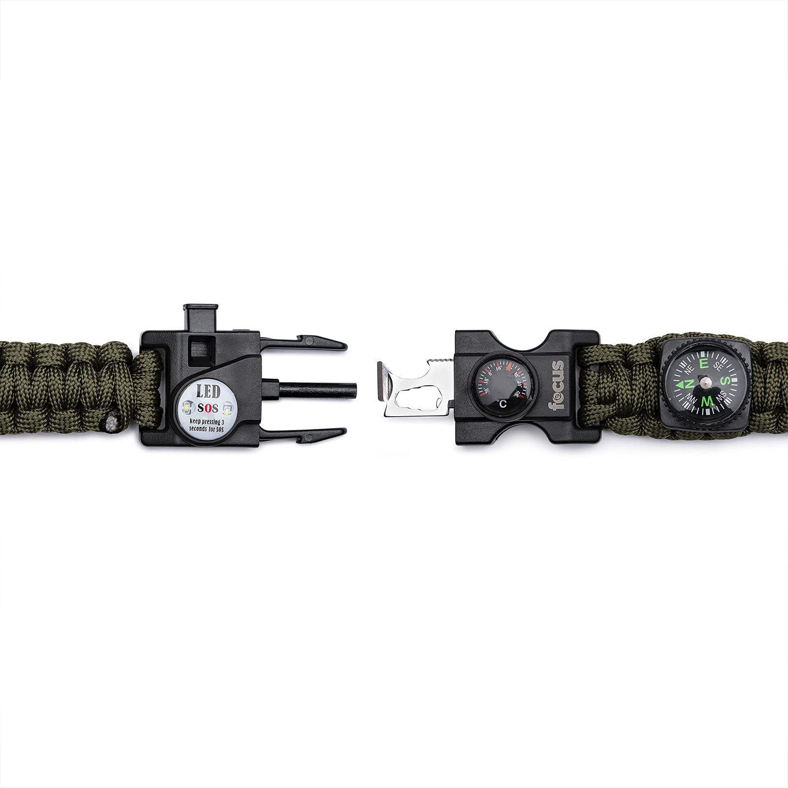 Drop Point Classic Utility Hunting Knife & Survival Multi-Tool Paracord Bracelet Set (2-Piece) - Perfect for Outdoor Adventures, Camping, Hiking, and Emergency Preparedness