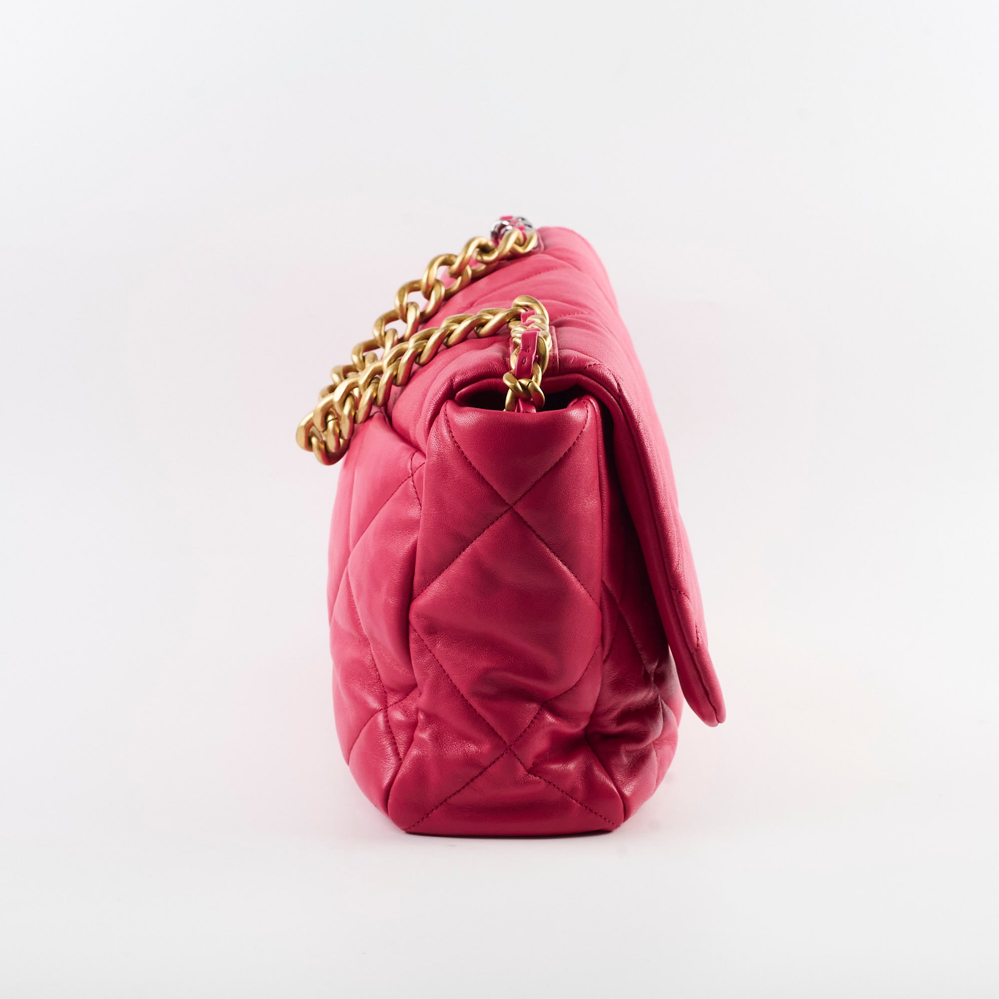 Chanel 19 Large Coral Pink Goatskin Handbag - Luxury Designer Shoulder Bag for Women | Perfect for Parties, Work & Everyday Use