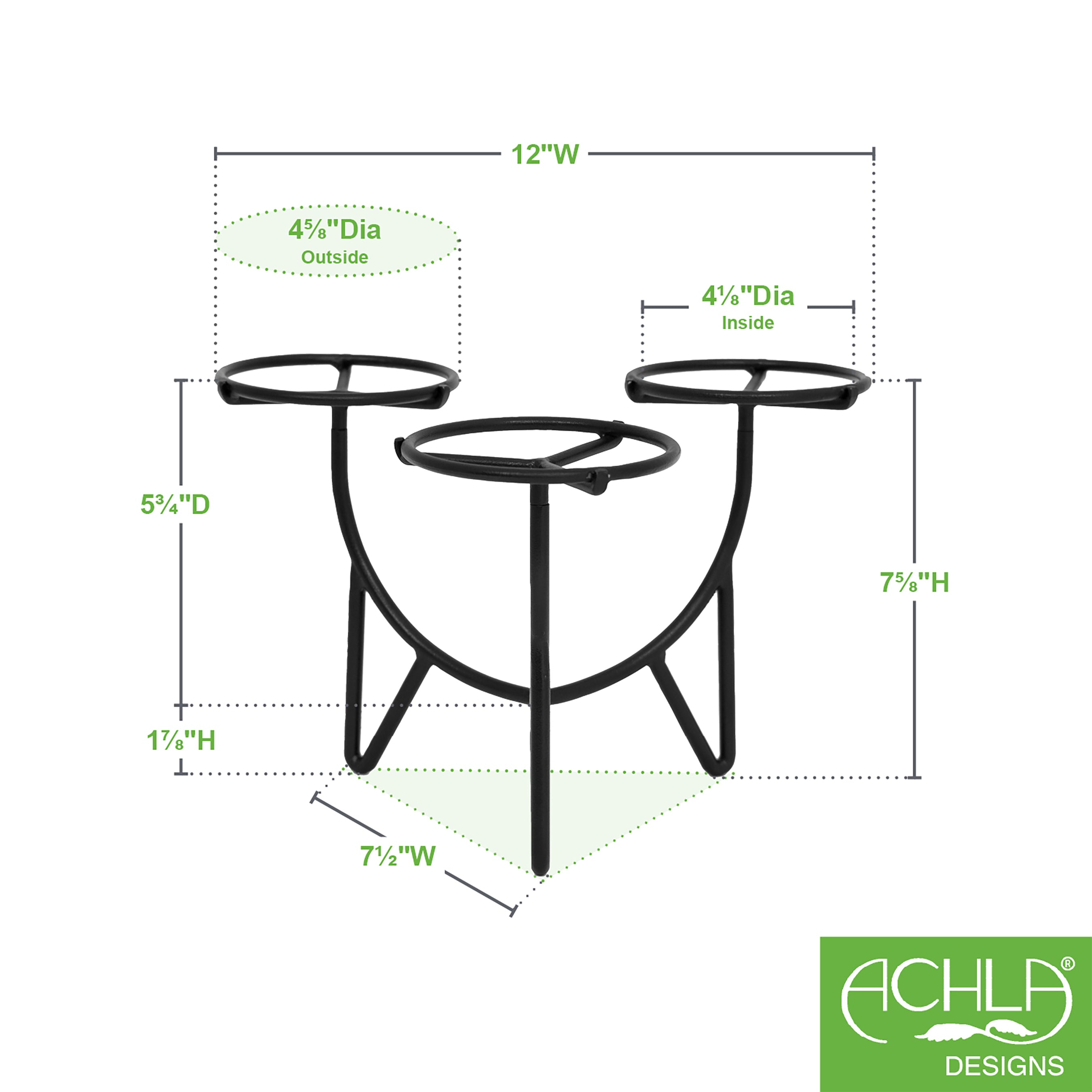 Achla Designs Frida Plant Stand - Modern Indoor & Outdoor Flower Pot Holder for Home Decor, Garden, Patio, and Balcony