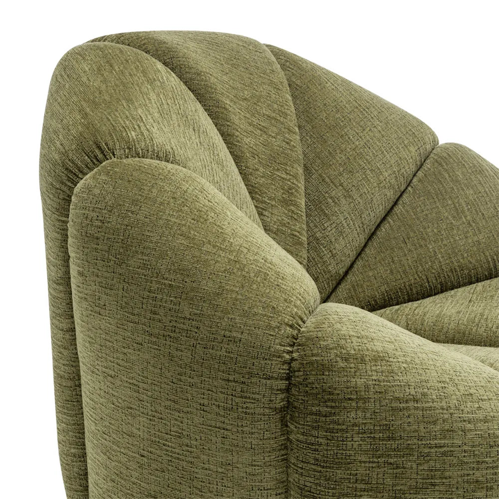 Avalon Occasional Chair - Olive Chenille Upholstered Accent Chair for Living Room, Bedroom & Office - Comfortable Modern Lounge Chair with Soft Fabric