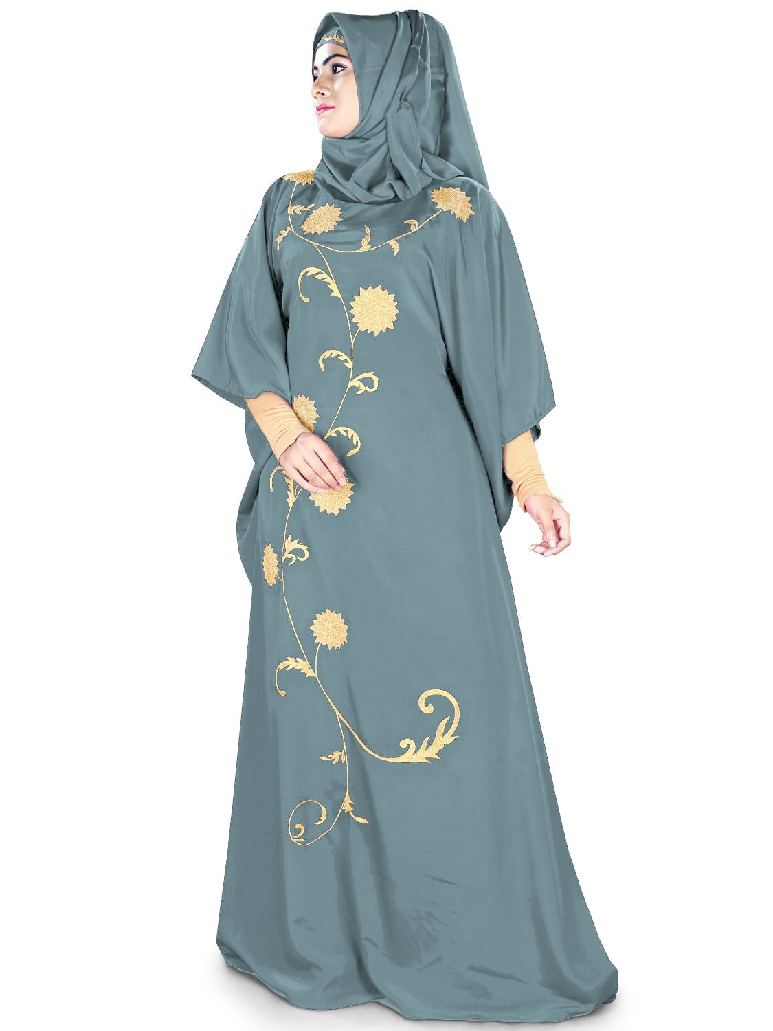Elegant Aiza Kaftan Dress for Women - Flowy Boho Maxi Dress with Embroidery - Perfect for Beach, Vacation & Summer Outfits