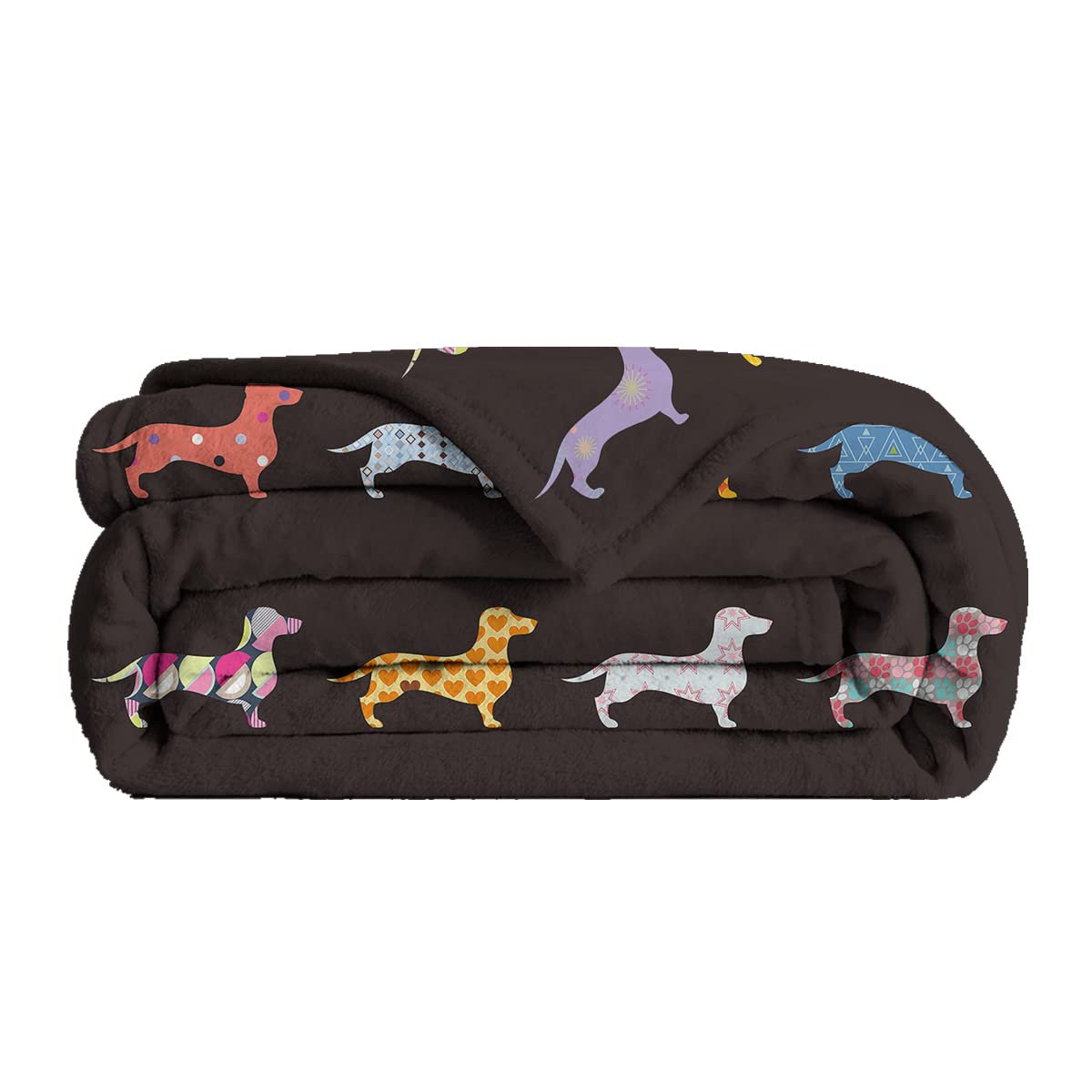 **Sleepwish Dachshund Plush Fleece Throw Blanket - Ultra Soft & Cozy Sherpa Wiener Dog Blanket for Kids, Boys & Girls - 50