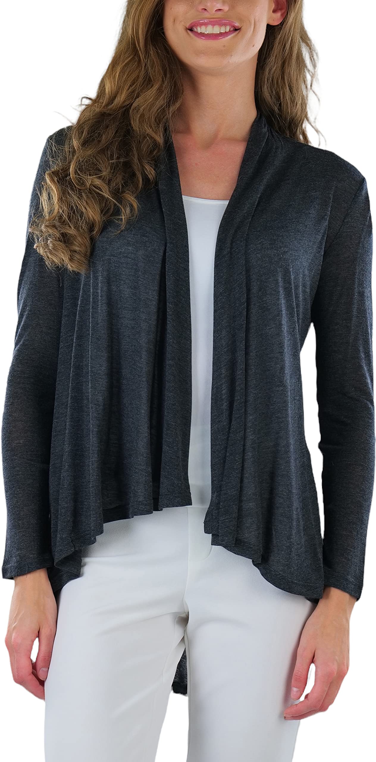Stylish Women's Lightweight Long Sleeve Open Front Cardigan Sweater - Perfect for Office, Casual Outfits & Layering in Fall/Winter