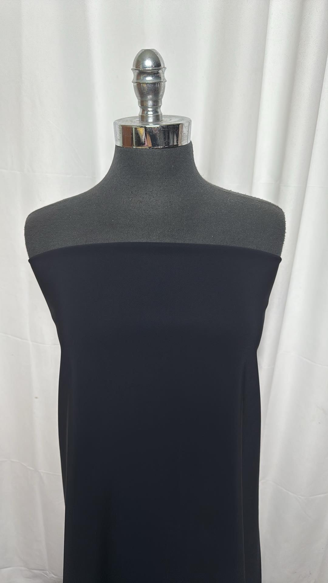 Premium Black 2-Faced Bonded Italian Polyamide/Elastane Fabric - 3 Yard Cut - Ideal for Luxury Apparel, Activewear & High-End Upholstery Projects