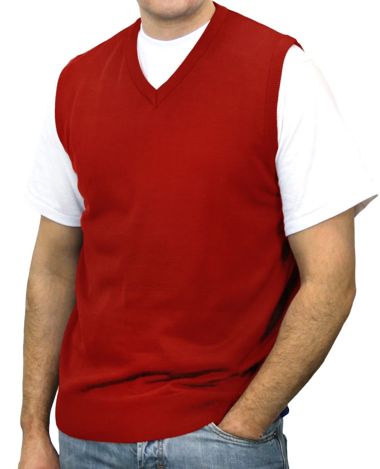 Big and Tall Classic Sweater Vest for Men - Warm Knit Waistcoat for Business Casual & Winter Layering