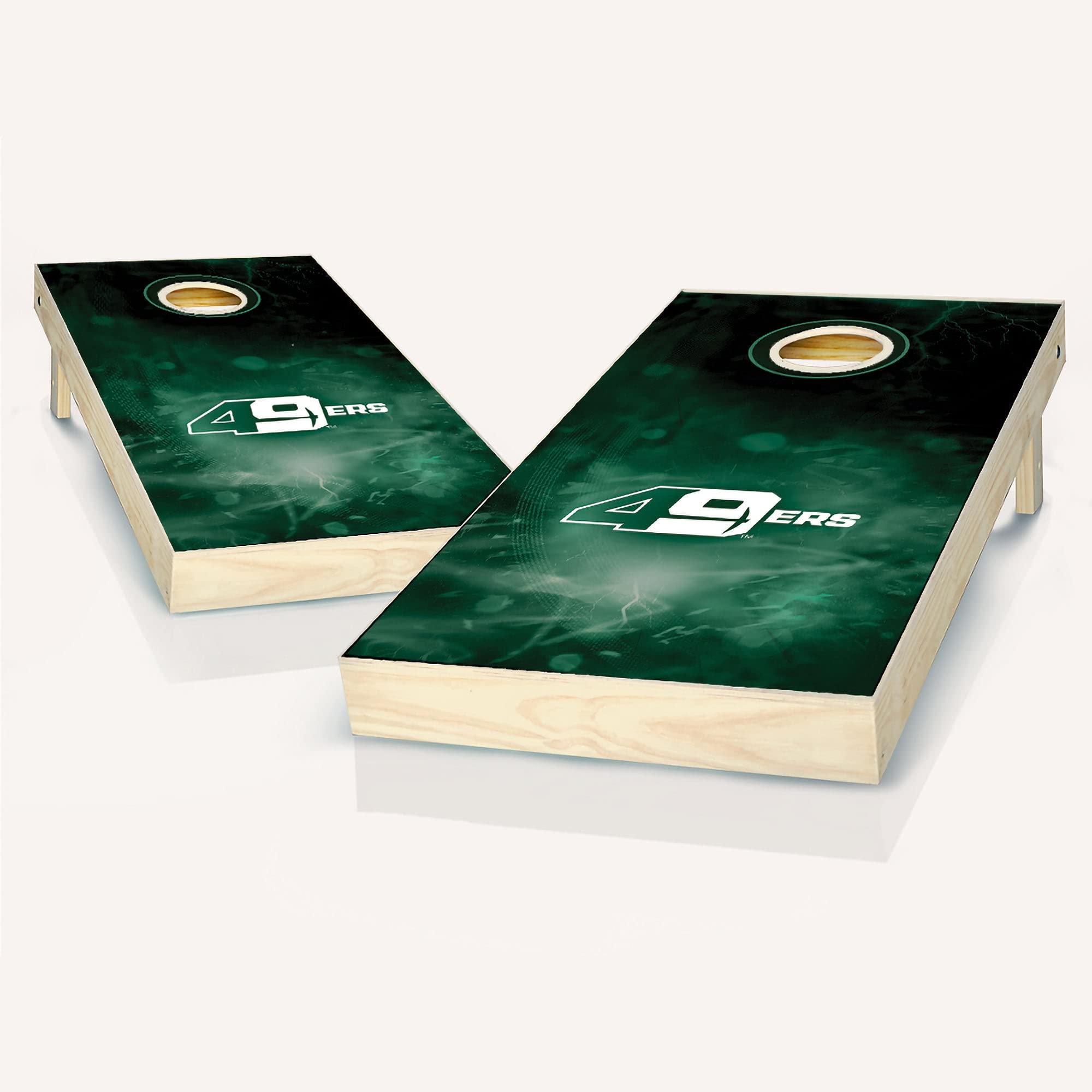 UNC Smoke Cornhole Game Set - 2 Wooden Cornhole Boards & 8 Bean Bags for Outdoor Parties, Tailgating, Backyard Games and Family Fun - Premium Cornhole Toss Set with Carrying Case