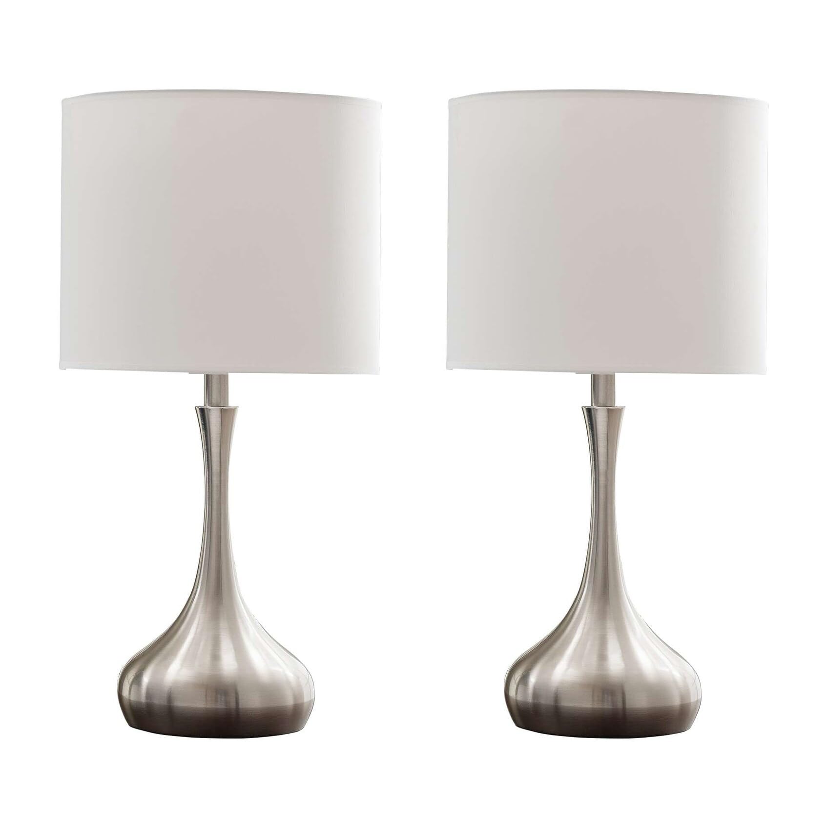 Modern Set of 2 Table Lamps for Bedroom & Living Room - Adjustable Brightness Nightstand Lamps with USB Ports - Perfect for Reading, Working, and Home Decor