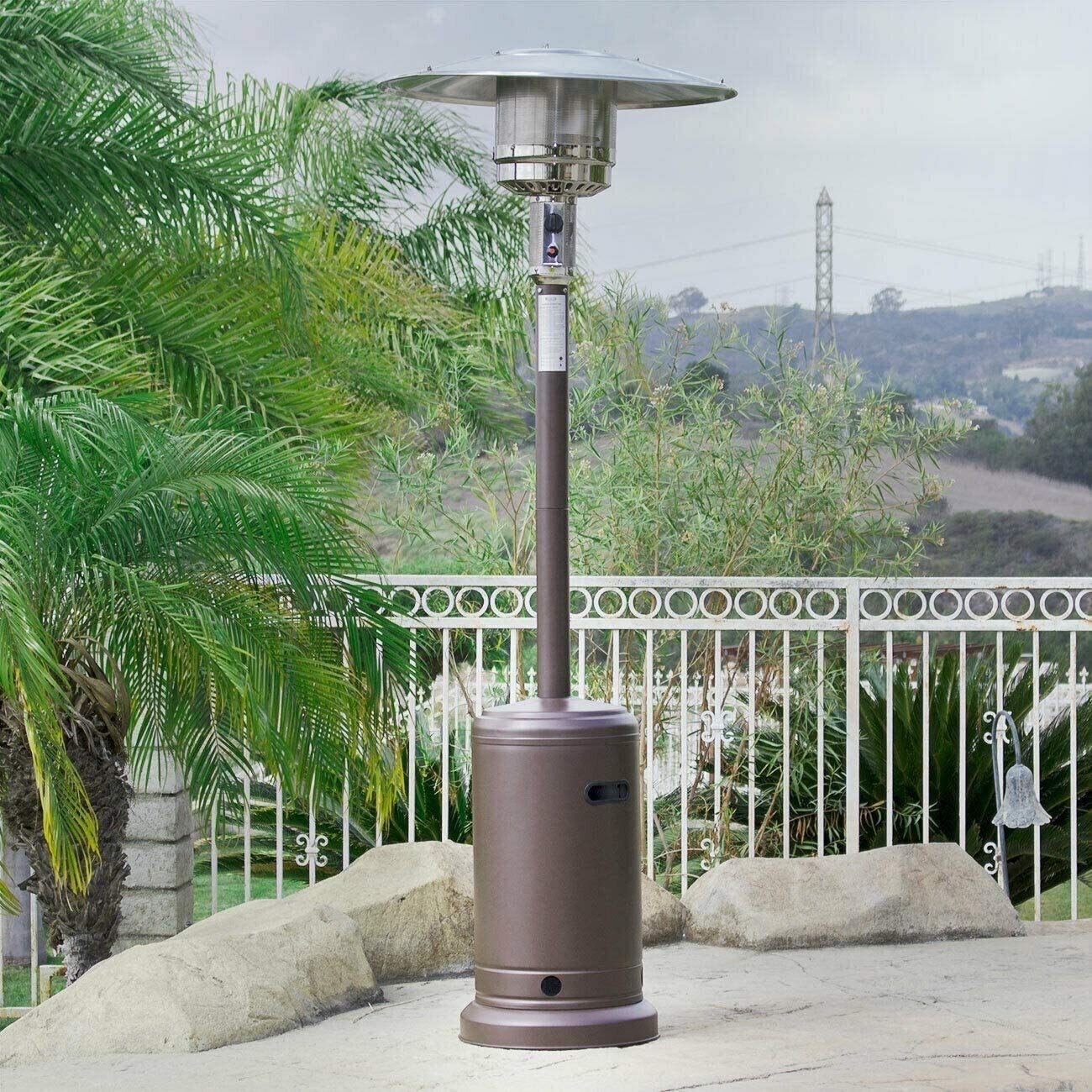 WKLIANGYUANPING 48,000 BTU Portable Outdoor Propane Patio Heater with Wheels - Commercial Grade Gas Heater for Garden, Backyard, Restaurant & Party Use