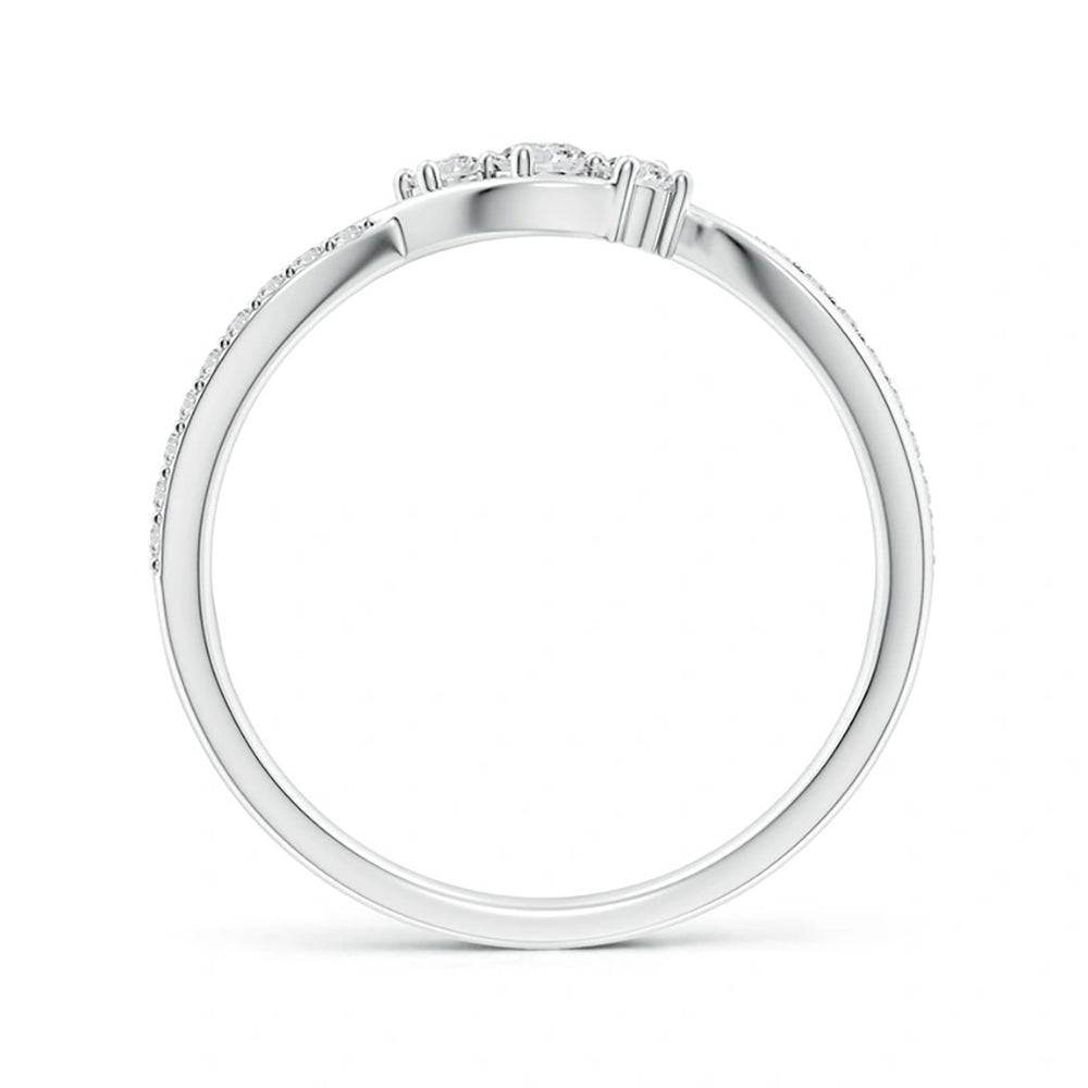 Lab Grown Diamond Infinity Twisted Band Three Stone Promise Ring for Women - Elegant & Durable Jewelry for Anniversaries, Engagements & Special Occasions