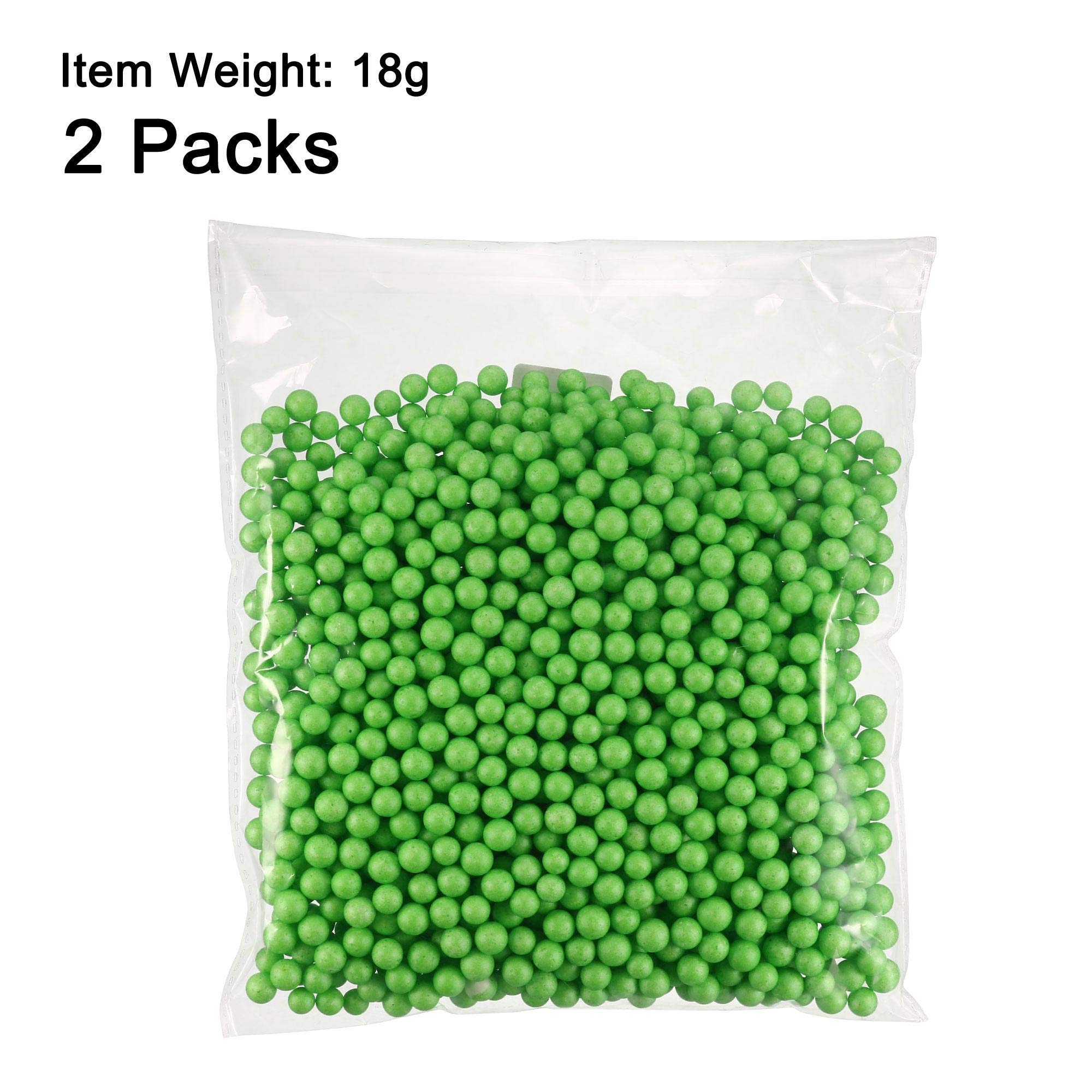 uxcell 2 Packs 0.3 Inch Green Polystyrene Foam Ball Beads - Round Craft Beads for DIY Arts, Party Decorations, Vase & Pillow Fillings - Perfect for Home Decor, School Projects, and Creative Crafting
